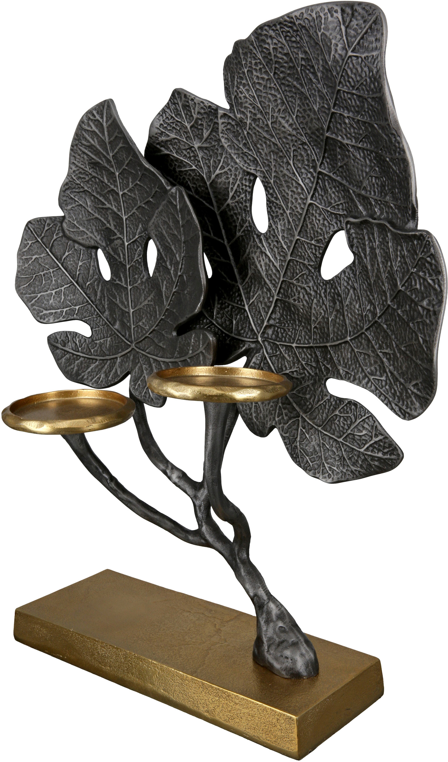 GILDE Kerzenleuchter »Leaf«, (1 St.), auf Aluminium, kaufen aus 2-flammig Kerzenhalter Raten