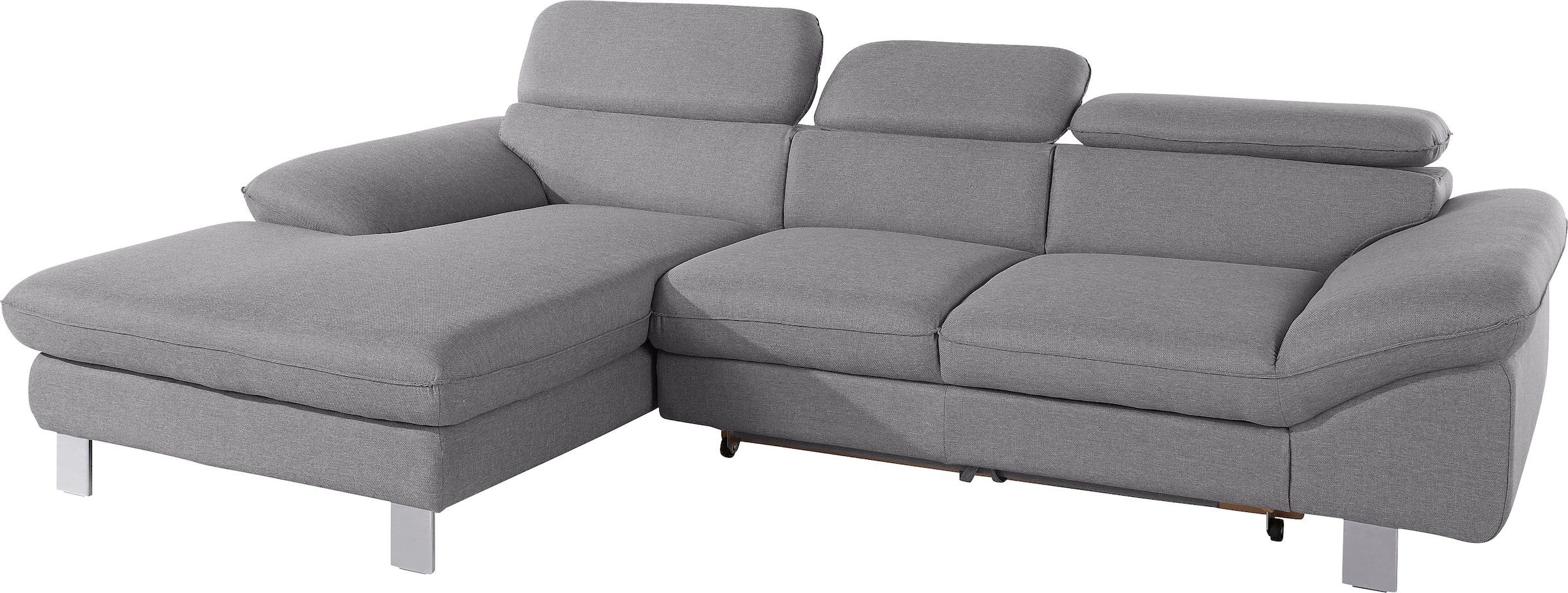 COTTA Polstergarnitur »Driver L-Form«, (Set, 2 tlg.), Set bestehend aus: Ecksofa mit Kopfteilverstellung & Hocker