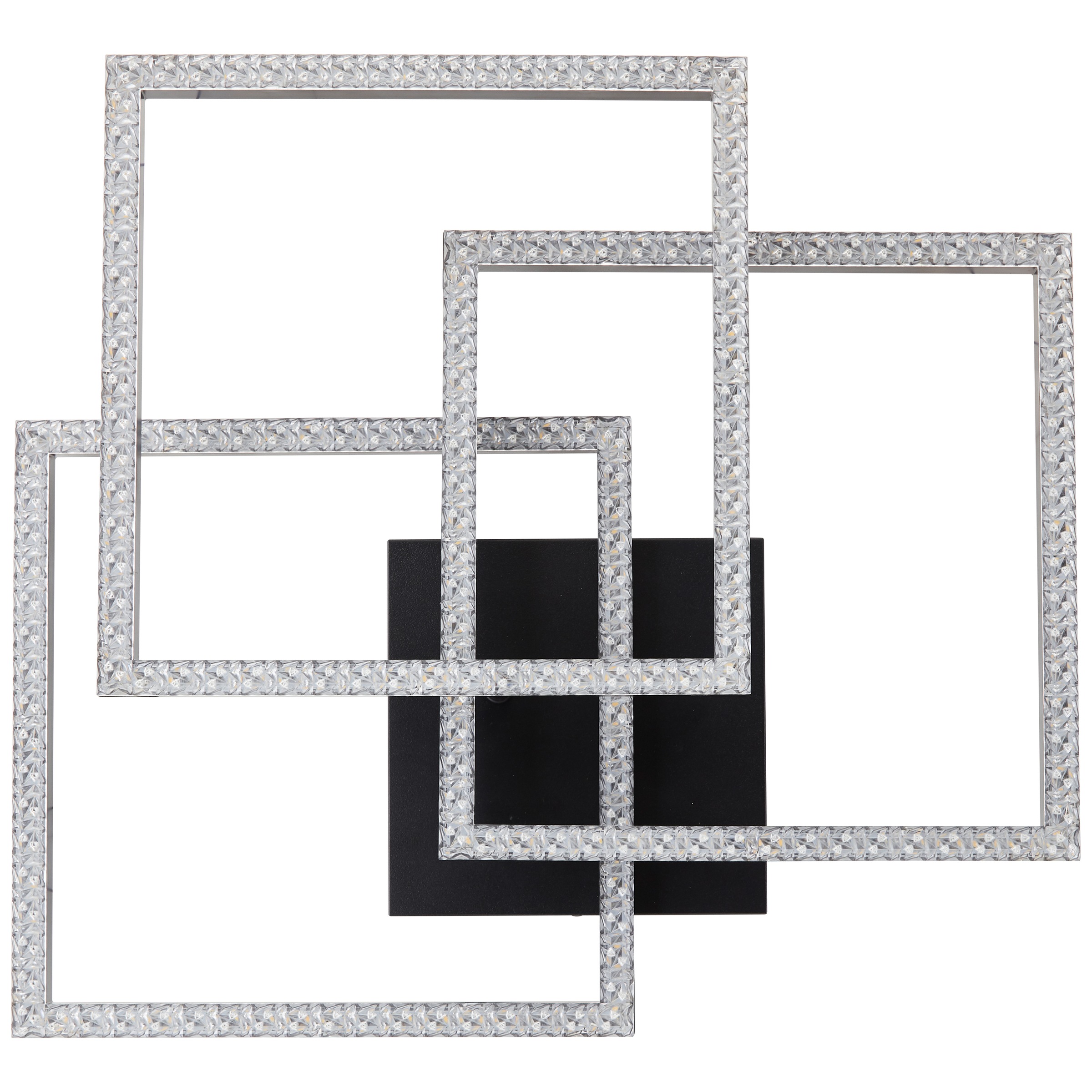 Brilliant LED Deckenleuchte »Ranni«, 47 x 47, 3900 lm, 4000 K, Kristalloptik, schwenkbar, schwarz