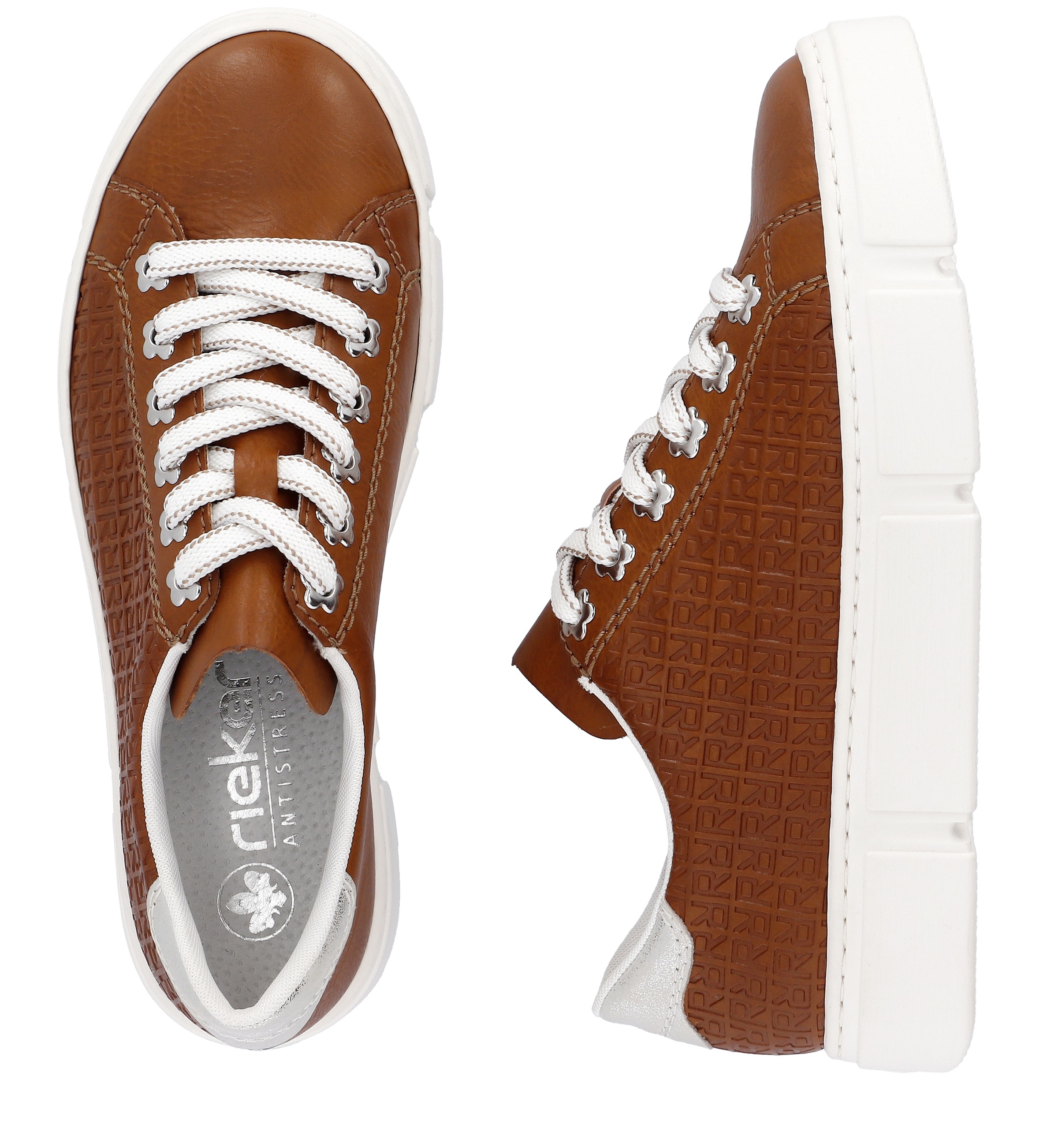 Rieker Plateausneaker »Freizeitschuh, Schnürhalbschuh«, mit seitlicher Prägung, Freizeitschuh, Halbschuh, Schnürschuh