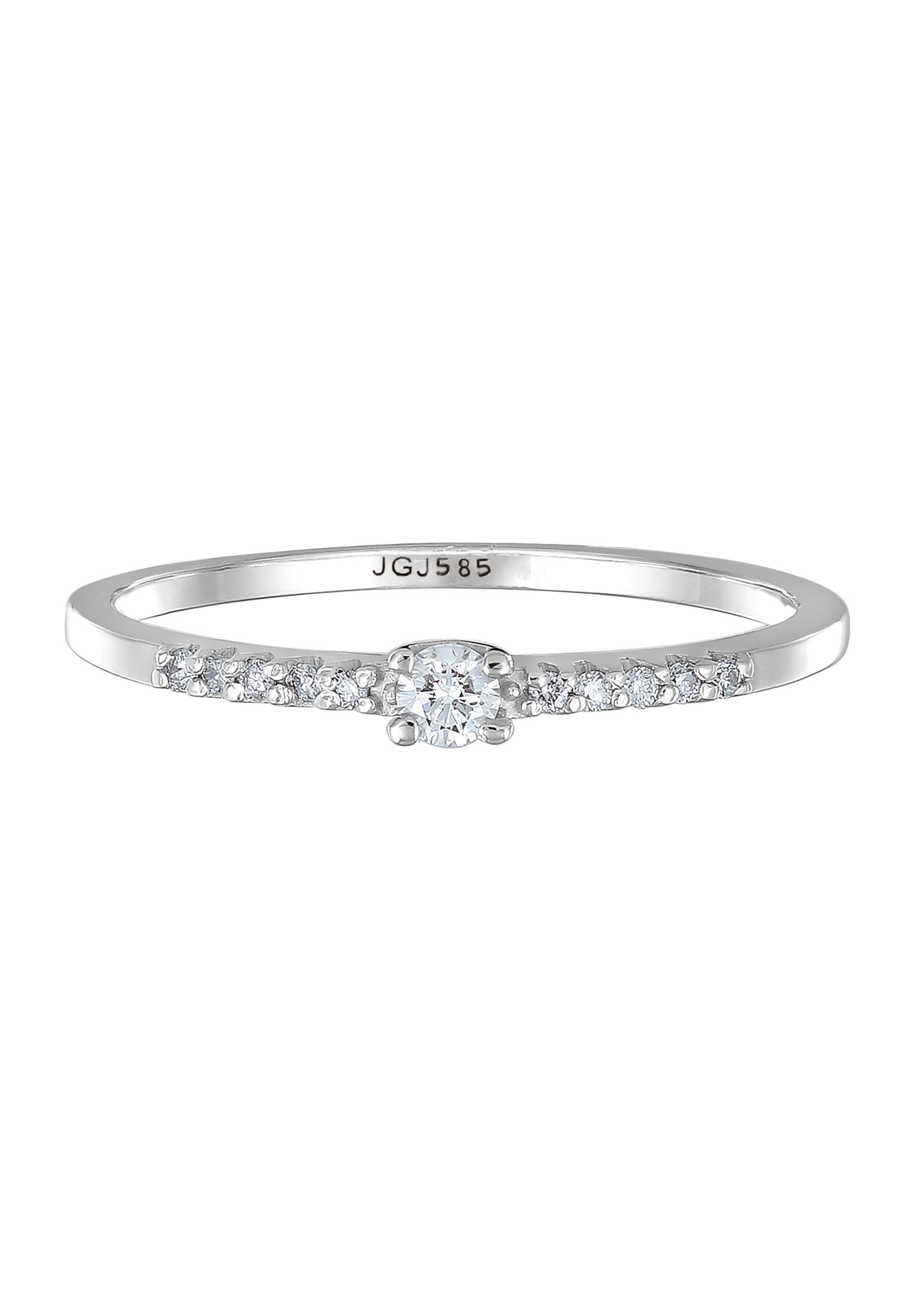 Elli DIAMONDS Verlobungsring »Ring Diamant Verlobung Hochzeit (0.11 ct) 585 Weißgold«