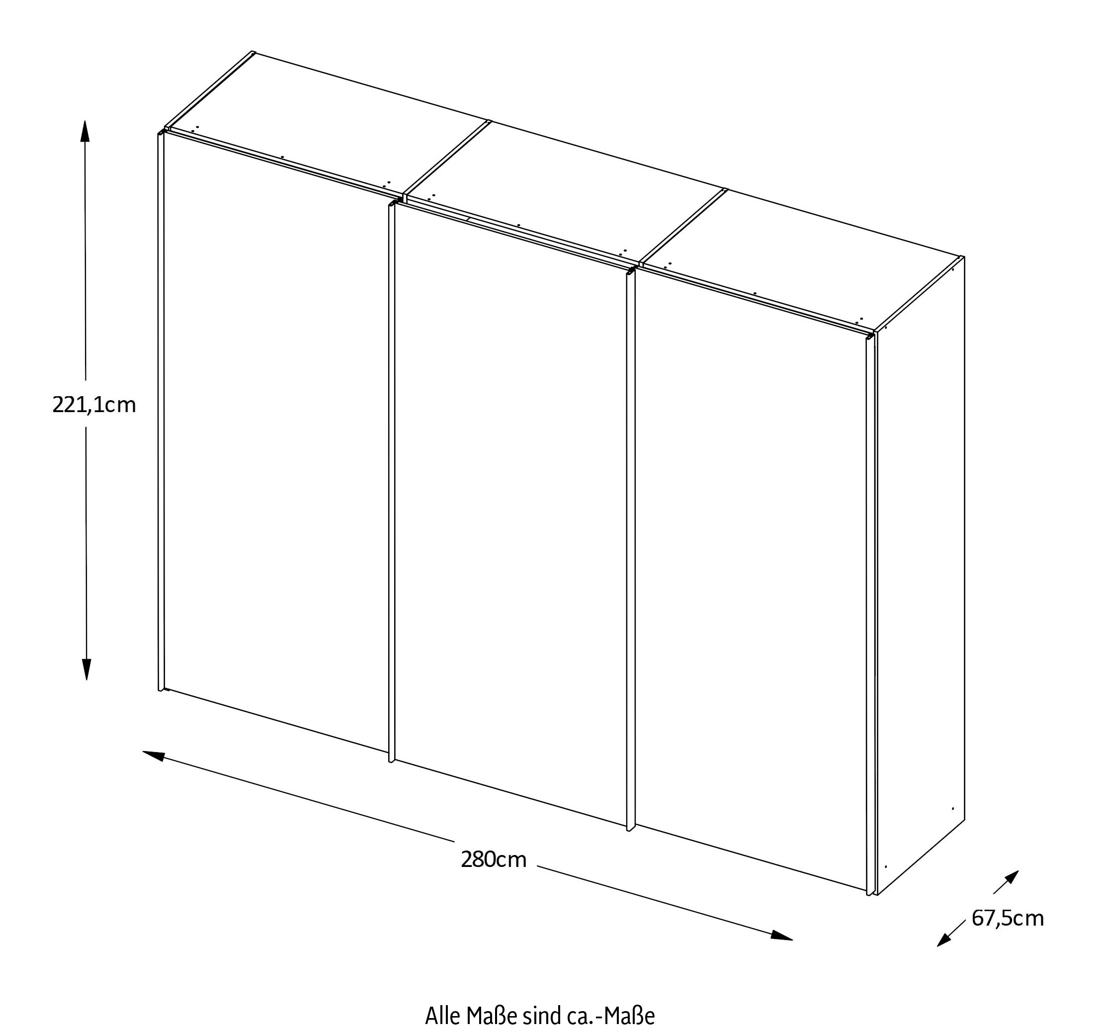 STAUD Schwebetürenschrank »Sinfonie Plus, edles Design in hochwertiger Qualität, Made in Germany« Mit vier verschiedenen Ausstattungsvarianten