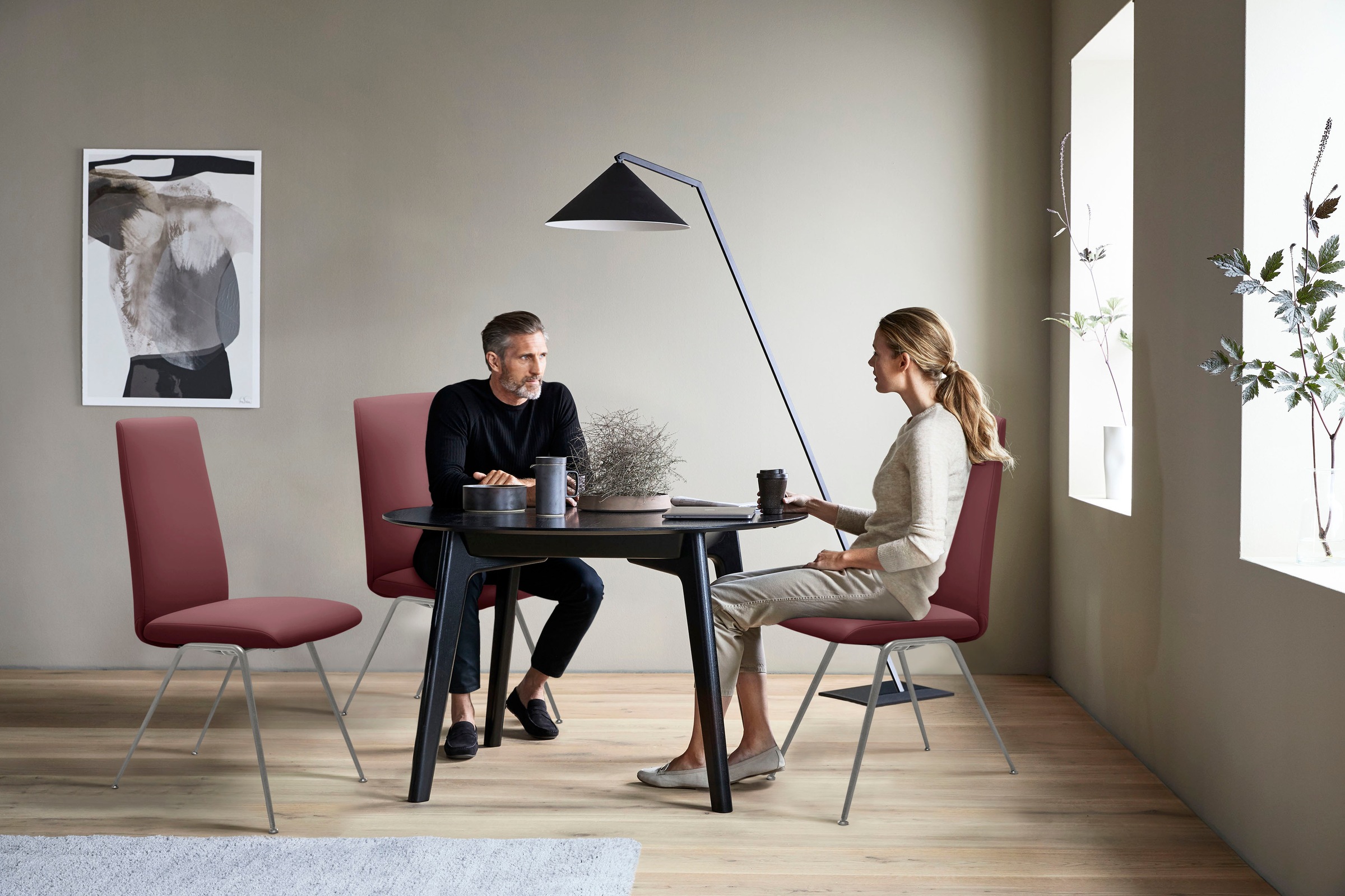 Stressless® Polsterstuhl »Laurel«, Leder BATICK, High Back, Größe L, mit Beinen aus Stahl in Chrom matt