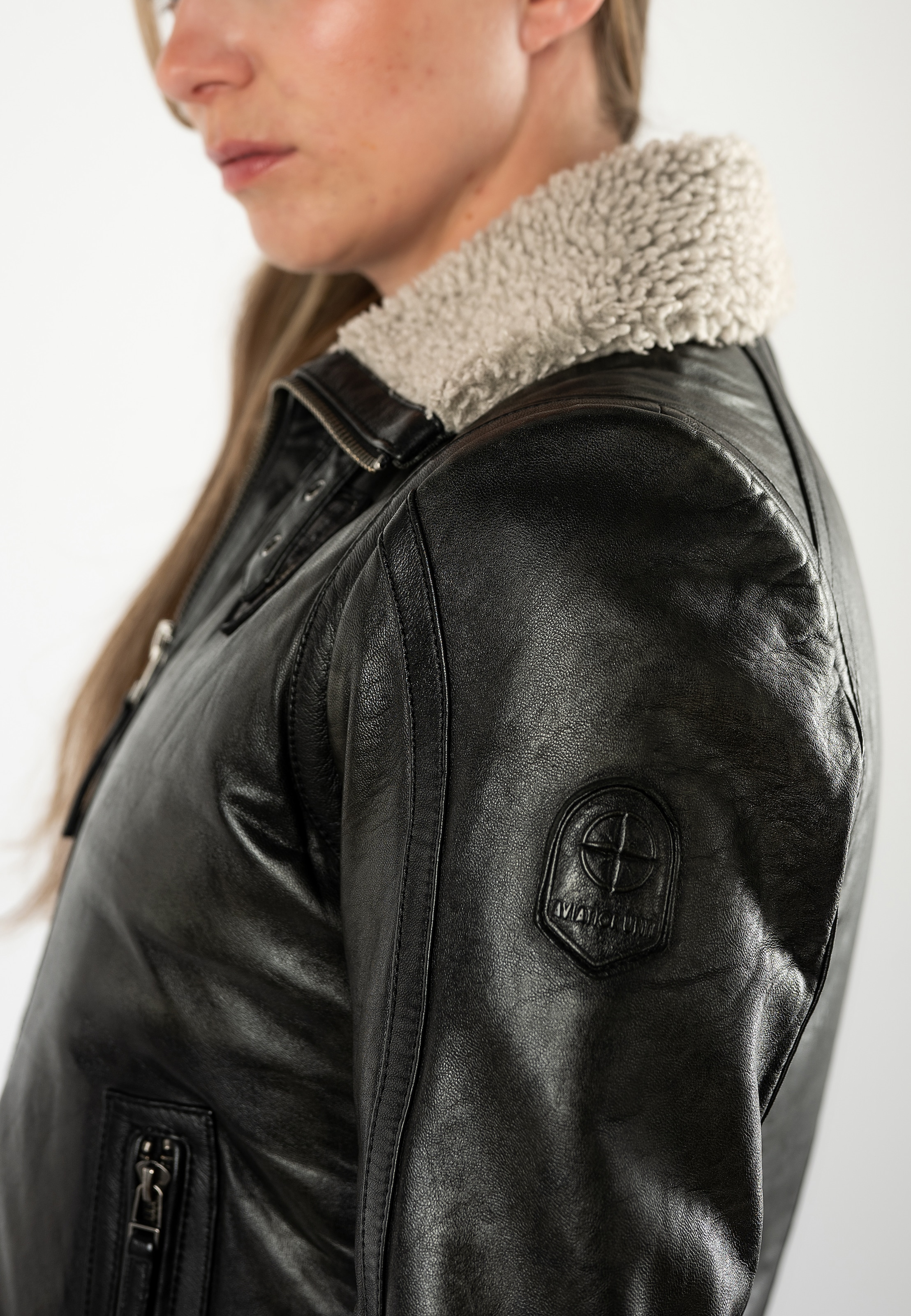 Mauritius Lederjacke »MWNairobi« mit Teddyfell, Flieger-Stil