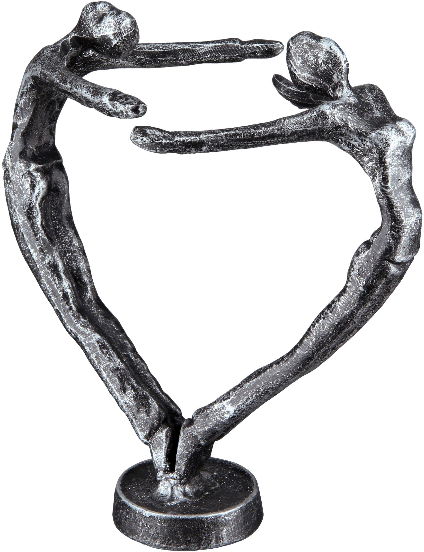 auf Höhe Wohnzimmer Metall, 15 Skulptur antikfinish, Form, Gilde aus Raten Dekoobjekt, St.), silber«, Dekofigur Herz by kaufen »Design In Love, cm, Casablanca (1