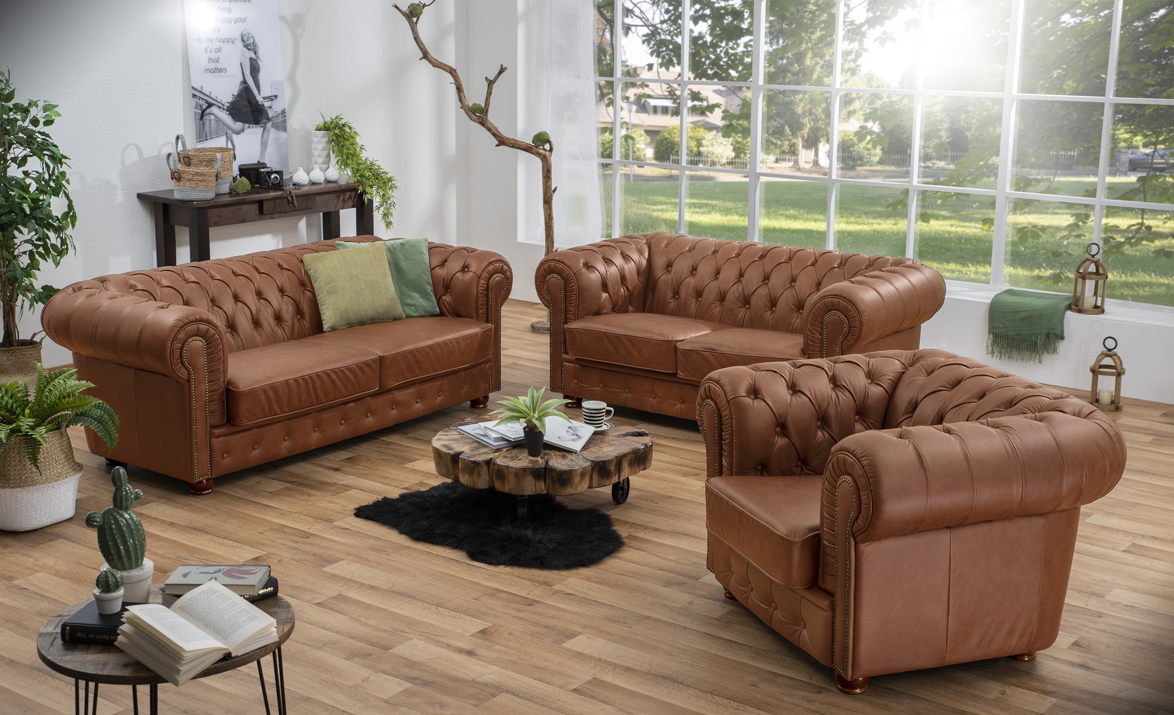 Max Winzer® Sessel »Norwin, Loungesessel, Chesterfield mit Ziernägeln in der Chatose,«, Clubsessel, klassisch, edel, modern und bequem