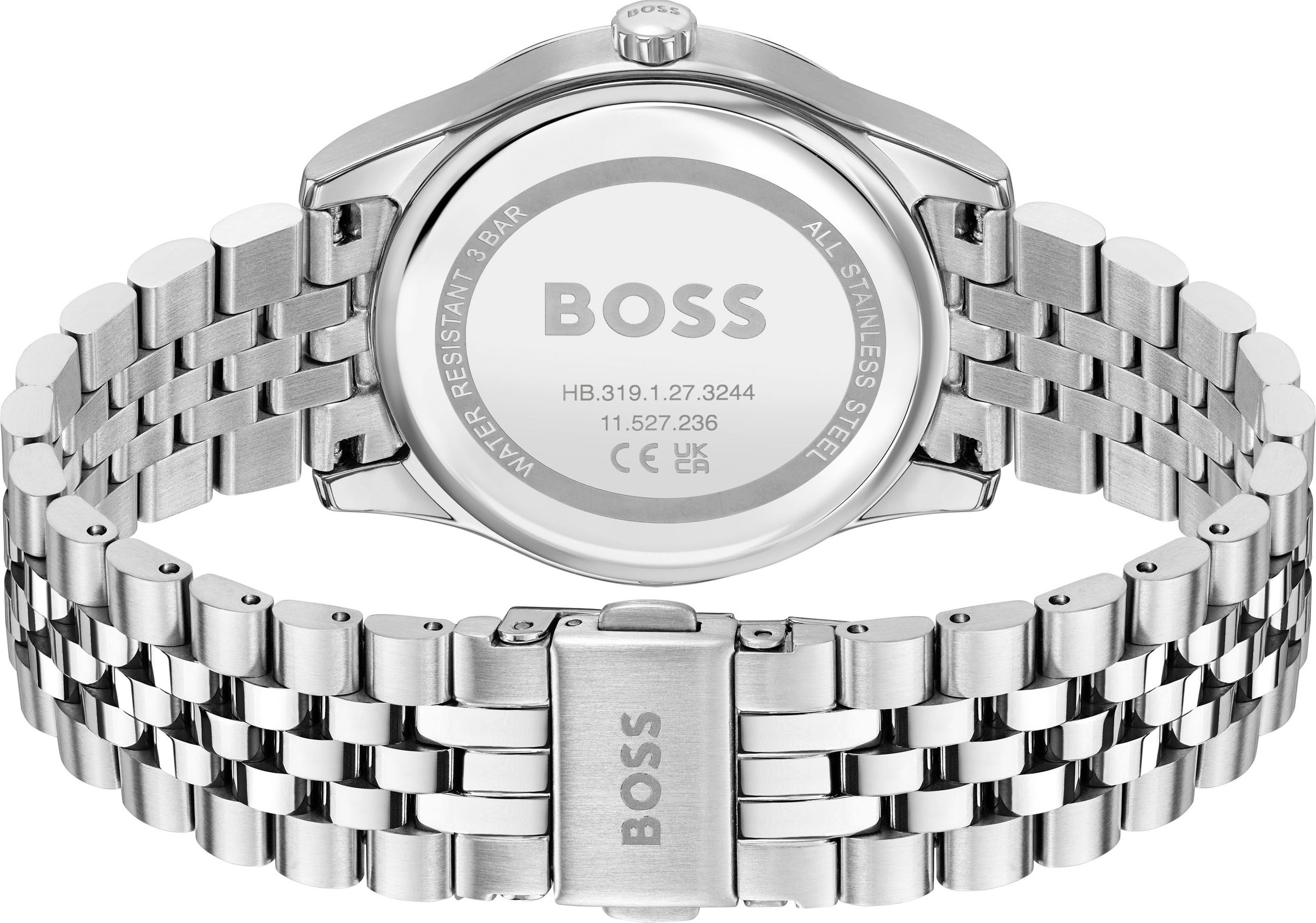 BOSS Quarzuhr »GRACEFUL«, Armbanduhr, Damenuhr, Edelstahlarmband, analog