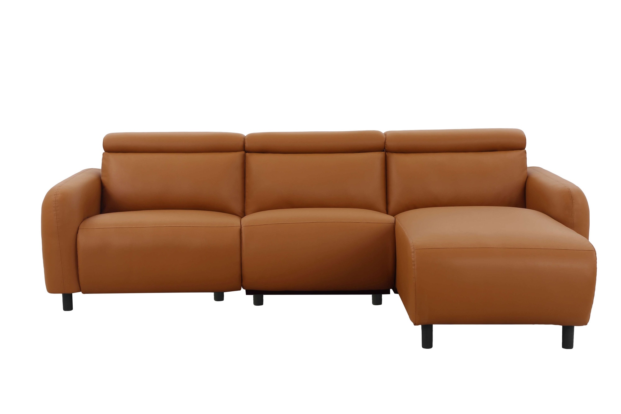 Home affaire Ecksofa »SKAANE Lederoptik, L-Form, 274 cm, manuelle u. elektrische Funktion,«, rundes Design, Kopfteilverstellung, Federkernpolsterung