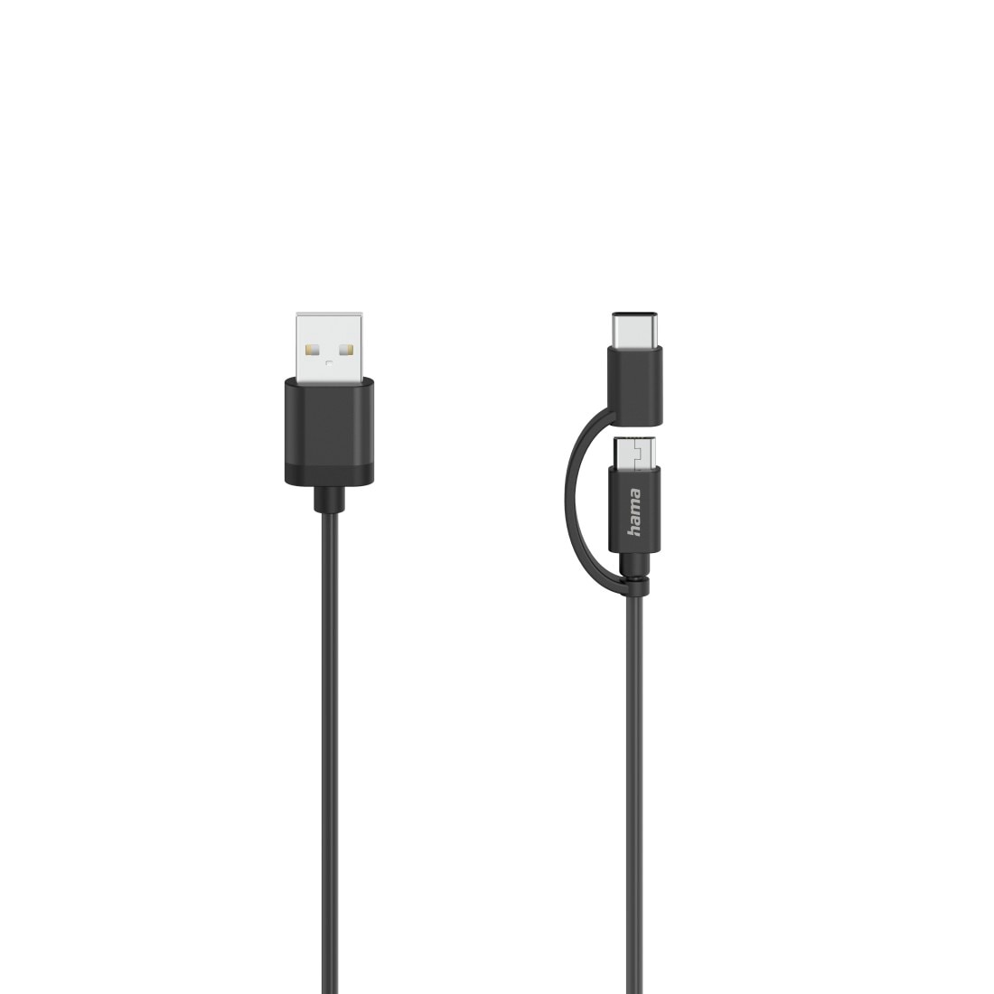 Hama USB-Kabel »Micro USB Kabel, 2in1, inkl. Adapter auf USB C