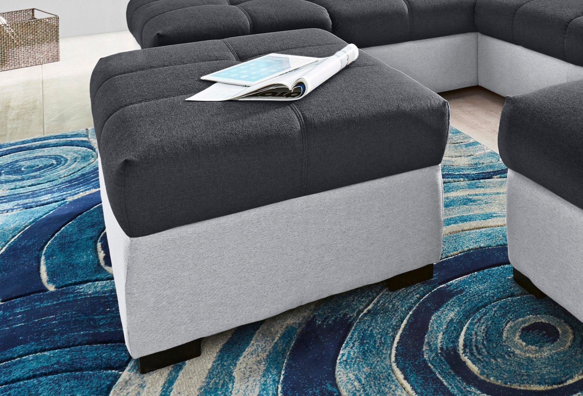 COTTA Polstergarnitur »Speedway«, (Set), Set: bestehend aus Ecksofa und Hocker, inklusive Kopfteilverstellung