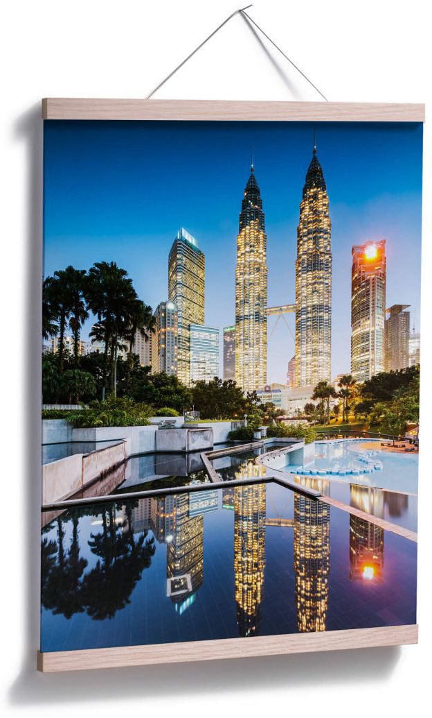 Towers (1 kaufen St.), Poster, Wandposter Wall-Art Poster Wandbild, Nacht«, bequem Bild, »Petronas Gebäude,