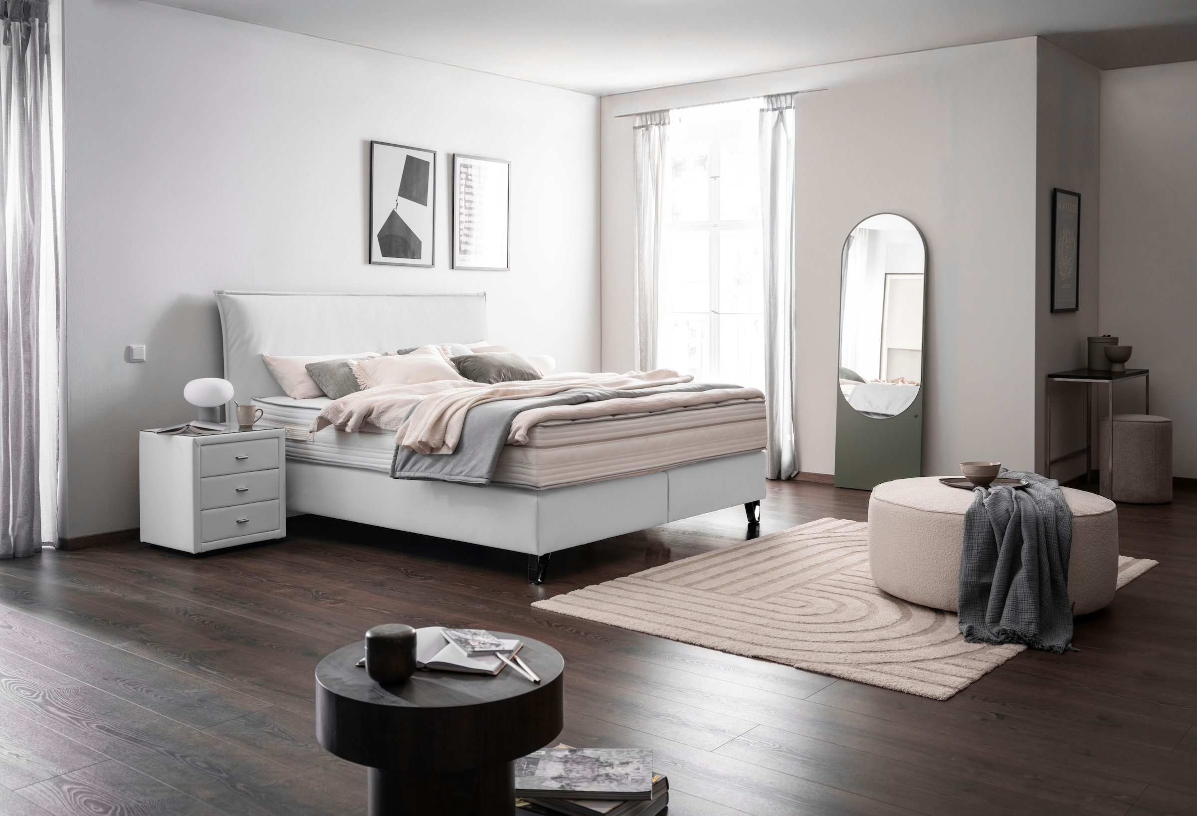 alina Boxspringbett »Manrid in der Breite 180x200cm«, inkl. Partnermatratze