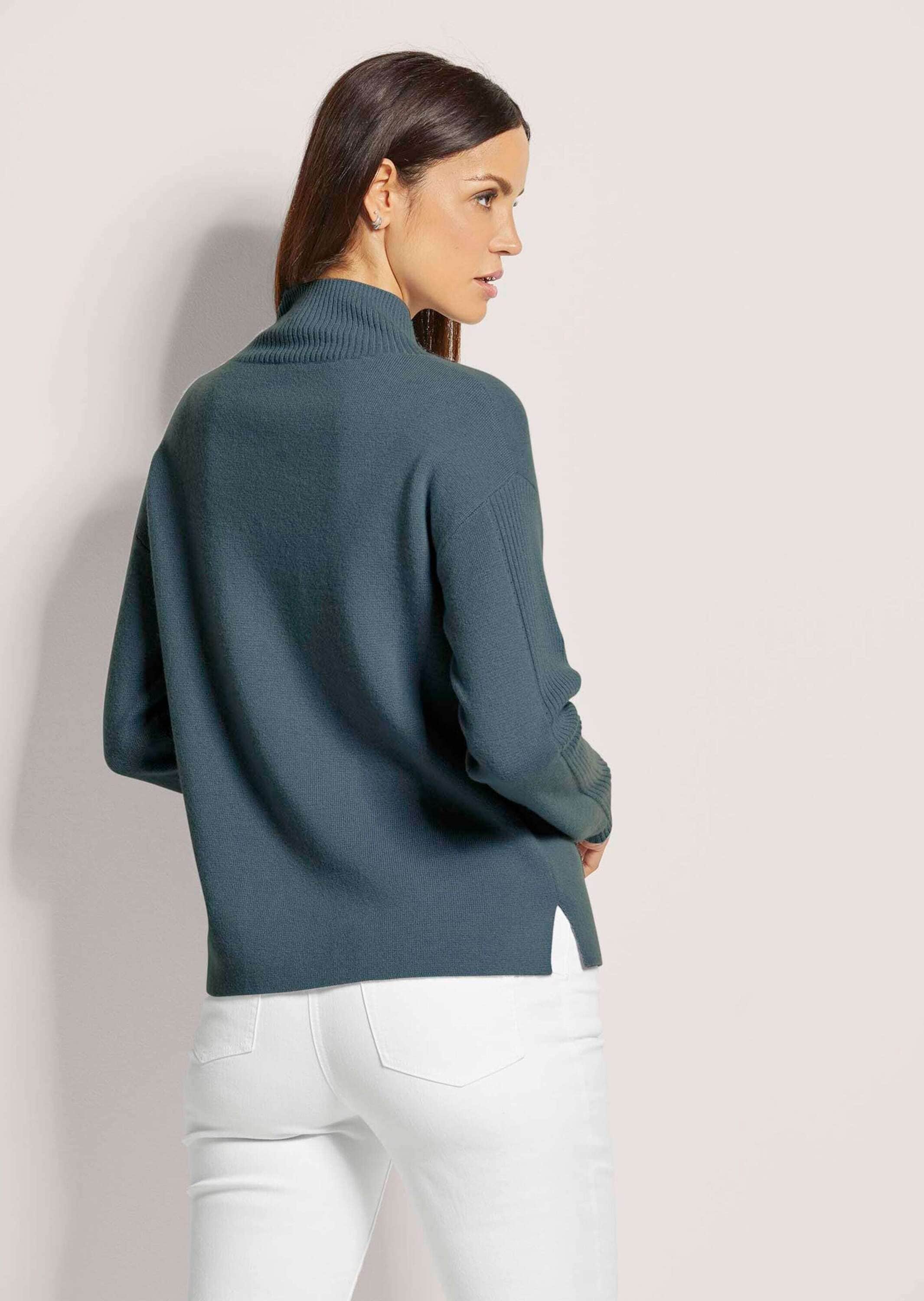 MADELEINE Longpullover »Strickpullover Kaschmir-Pullover mit Pointelle-Muster« Mit Ripp-und Ajourstrick