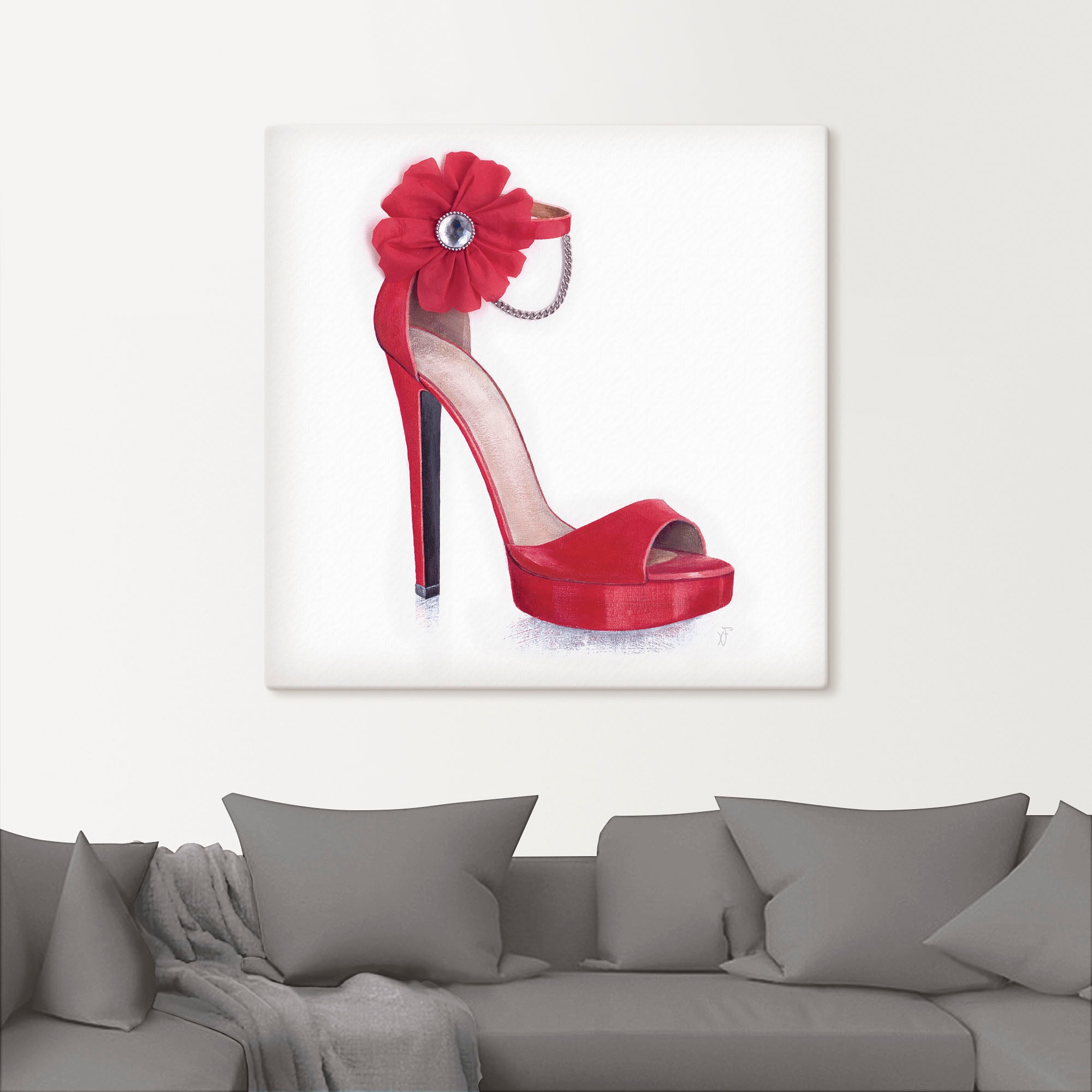 Artland Leinwandbild »Damenschuh - Rotes Modell«, Modebilder, (1 St.), auf Keilrahmen gespannt