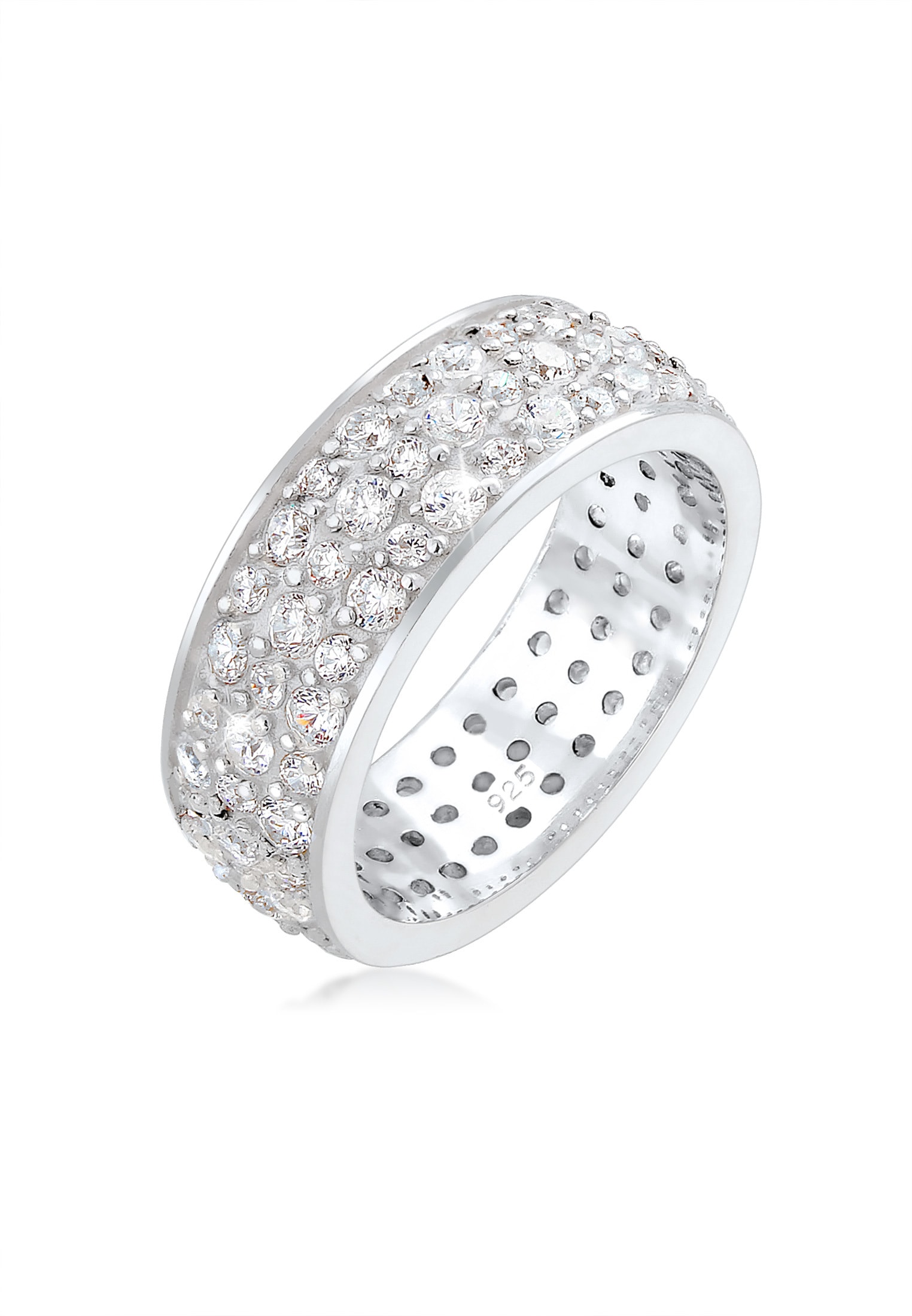 Elli Premium Fingerring »Ring Microsetting Zirkonia Weiß 925 Sterling Silber«