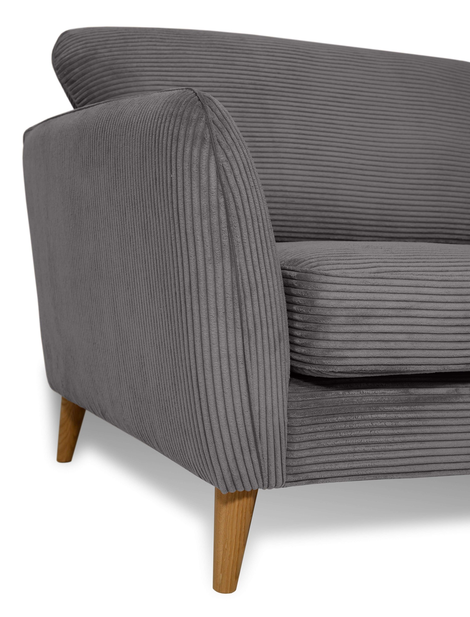 Home affaire 2-Sitzer »MARSEILLE Kompaktsofa 170 cm, Cord, Flachgewebe, Struktur, Webstoff« Massivholzbeine Eiche, Landhausstil, Wellenunterfederung