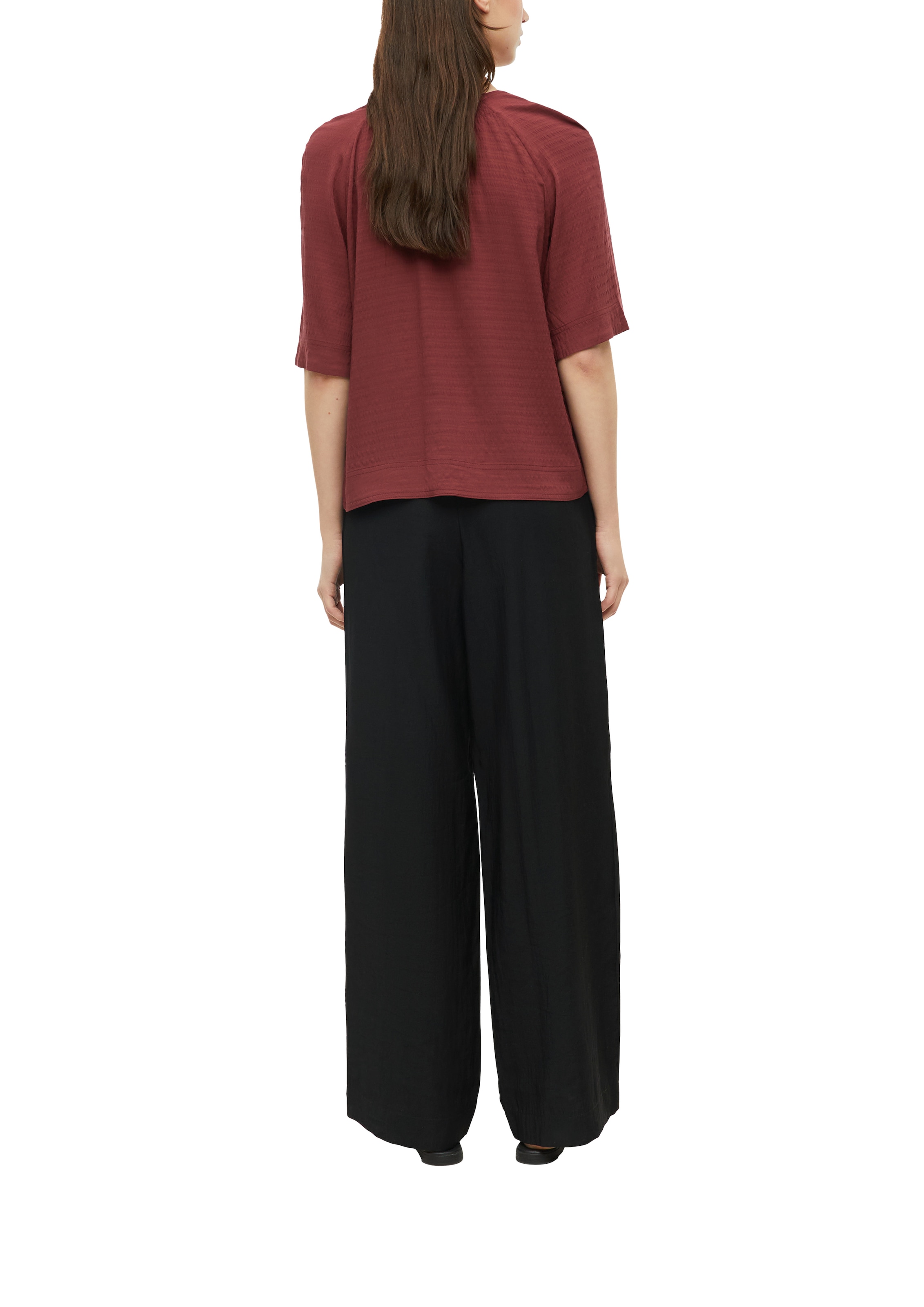 s.Oliver Schlupfbluse 3/4 Arm Bluse mit Splitneck