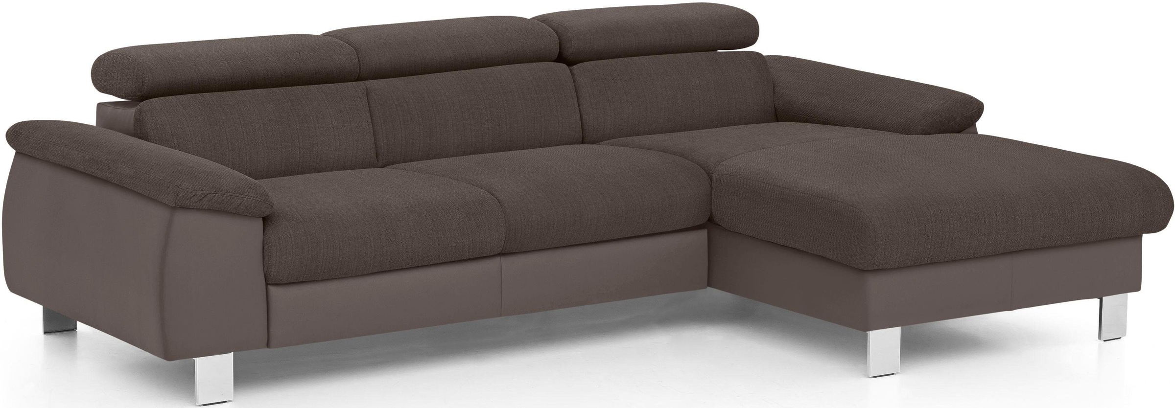 COTTA Polstergarnitur »Komaris L-Form«, (Set), Set bestehend aus: Ecksofa mit Kopfteilverstellung & Hocker