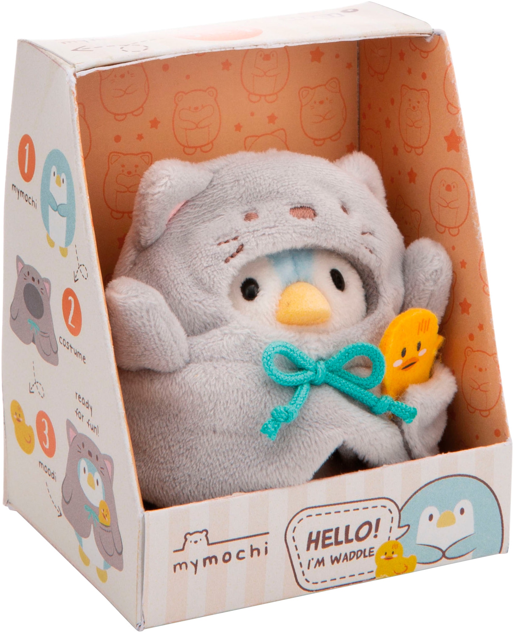 Nici Kuscheltier »mymochi, Pinguin Waddle, 8 cm«, mit Ente und Katzenkostüm, in Geschenkbox
