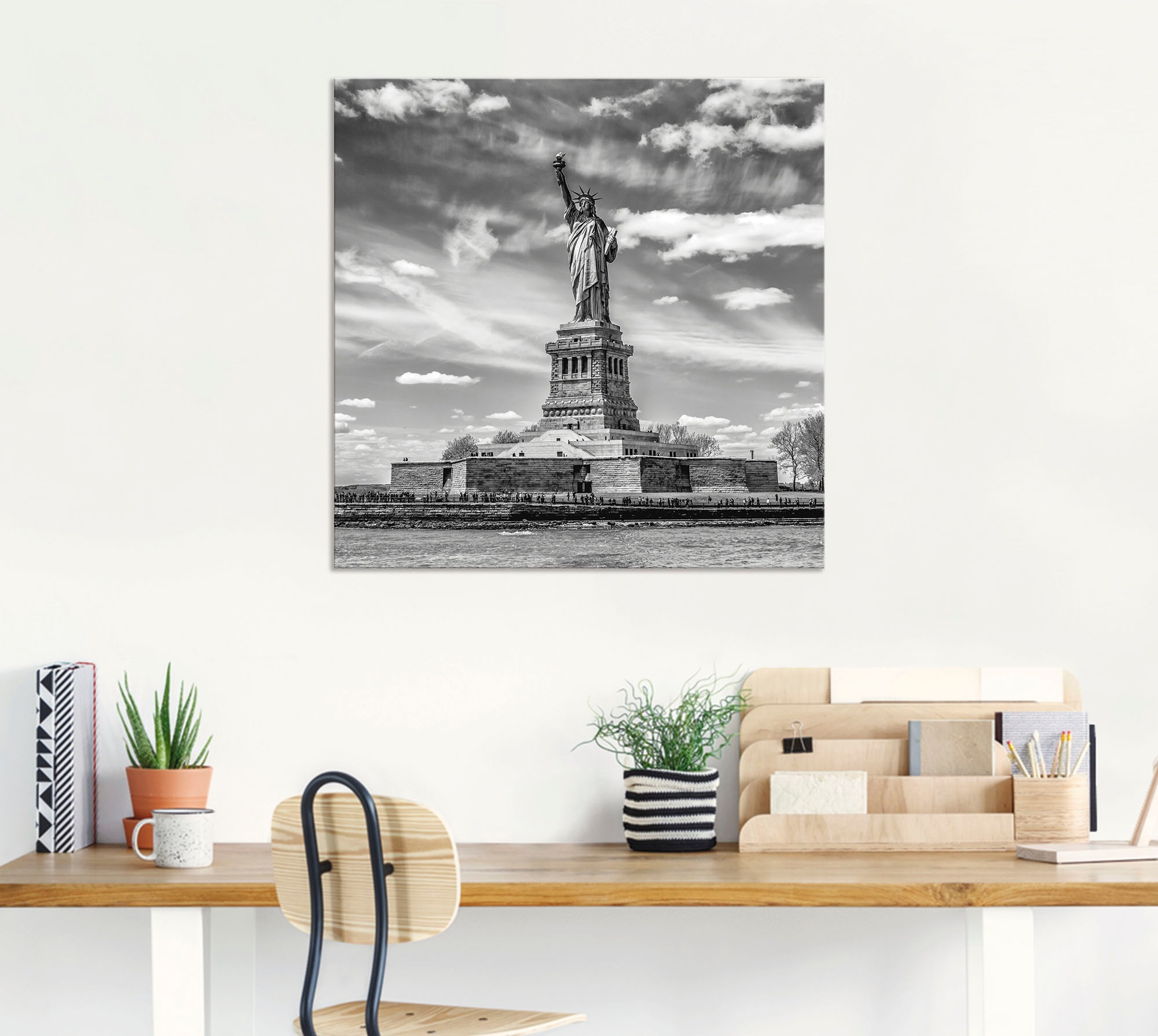 Artland Wandbild »New Raten (1 als kaufen auf Größen Leinwandbild, Wandaufkleber versch. St.), City in oder Freiheitsstatue«, Poster Alubild, York Amerika