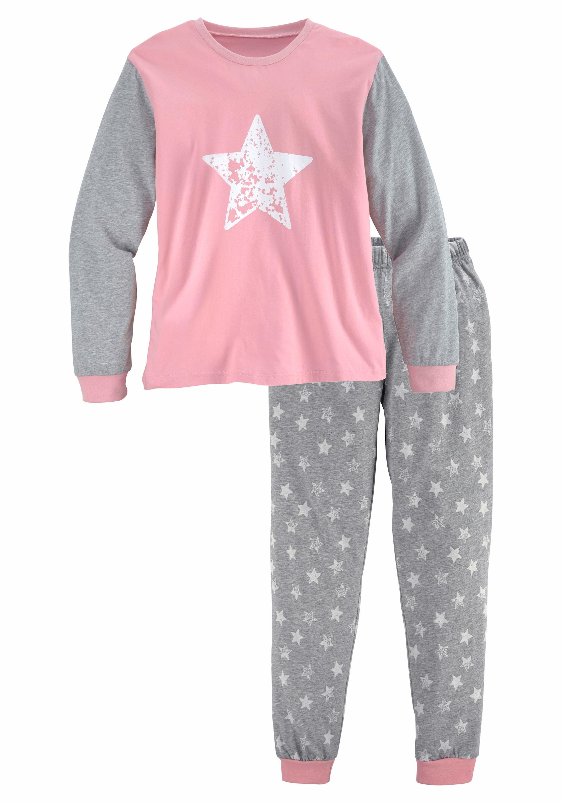 Vivance Pyjama, (2 tlg., mit langer Print Sternen Form in bei 1 Stück), ♕