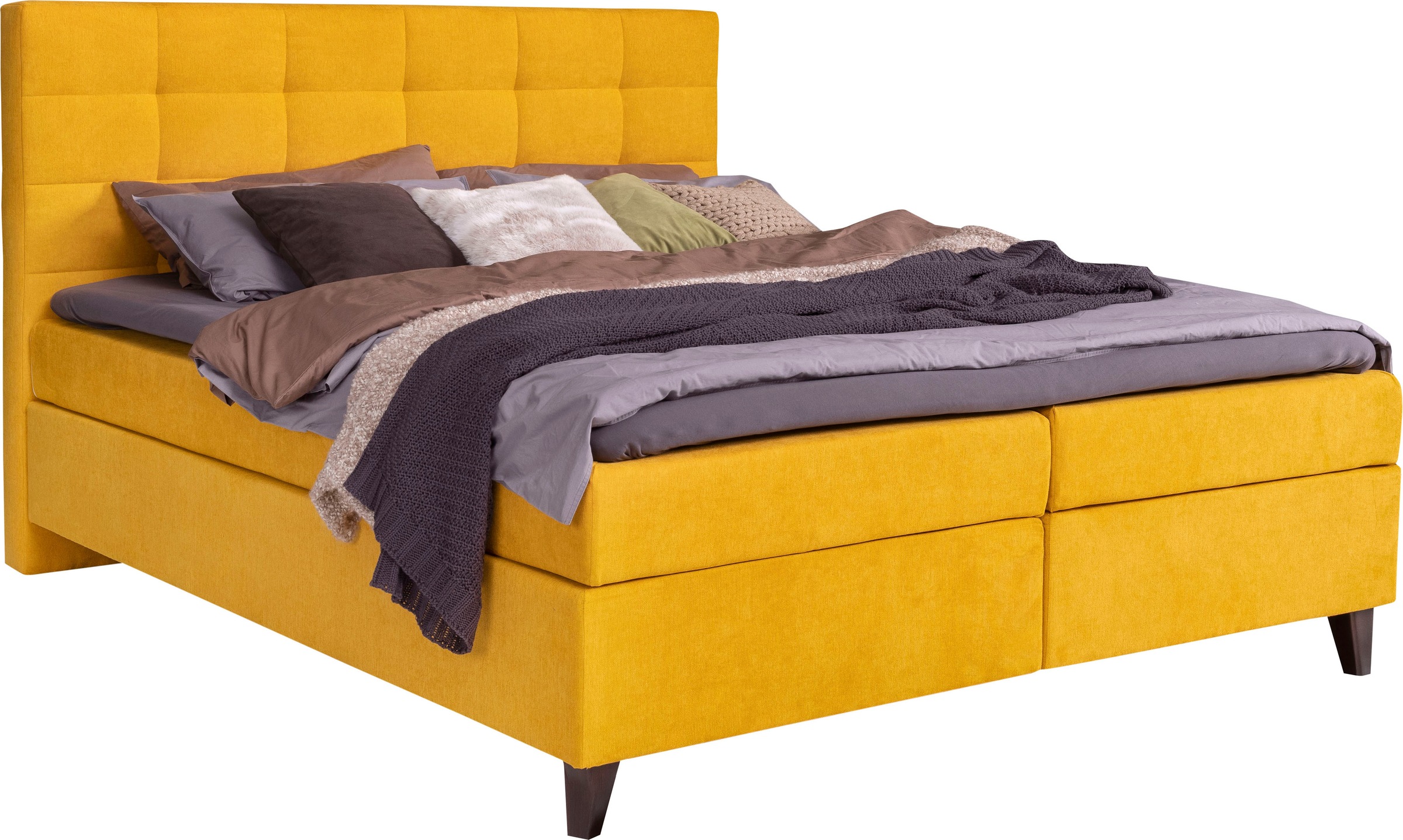 alina, »Neomi« inklusive Matratze und Topper, goldgelb ENF 5, Samt ENF (95% Polyester, 5% Polyamid), Samt ENF, goldgelb ENF 5