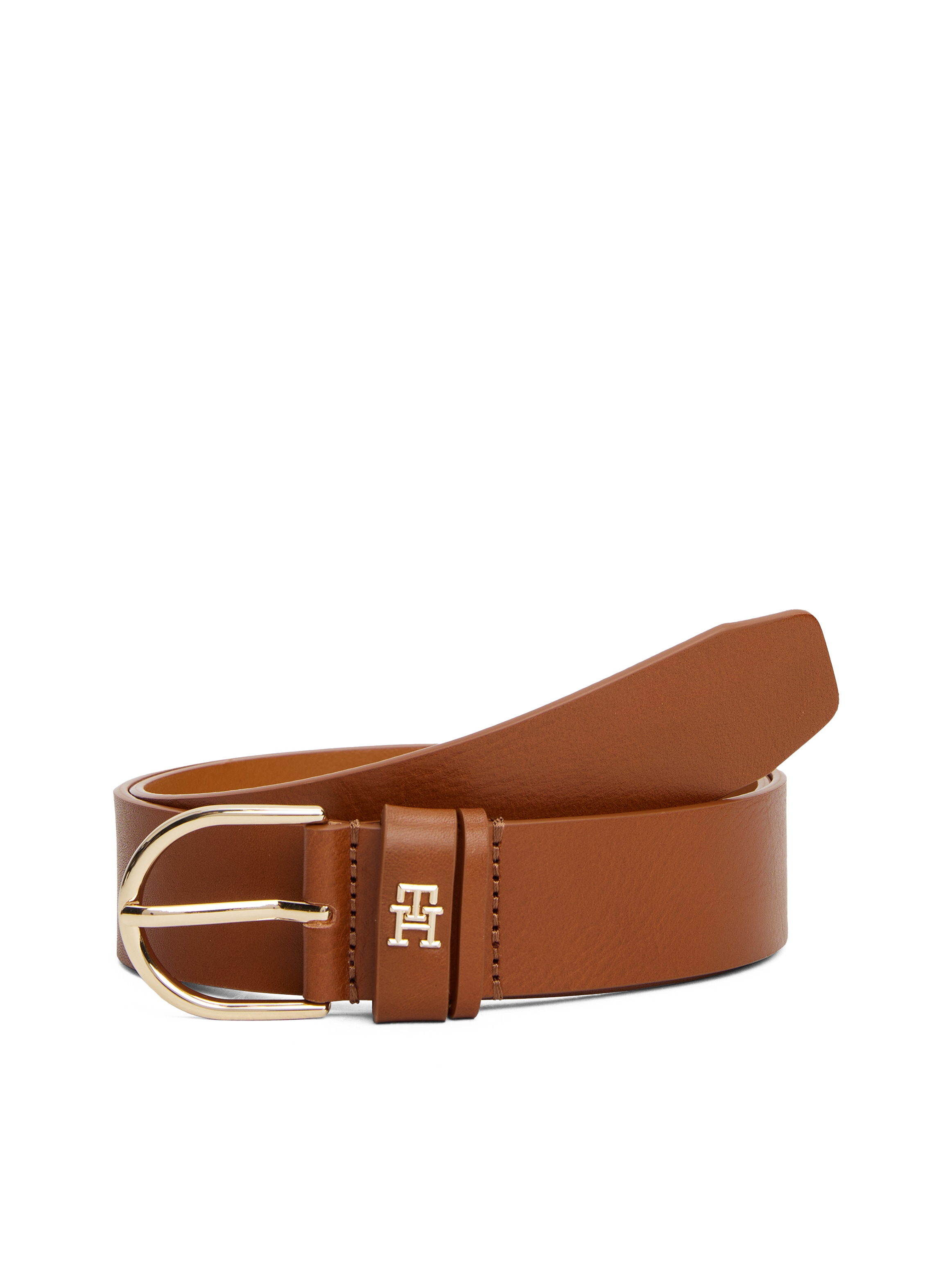 Tommy Hilfiger Ledergürtel »ESSENTIAL EFFORTLESS 3.5«, Ovale Einfachdornschließe, Logoemblem