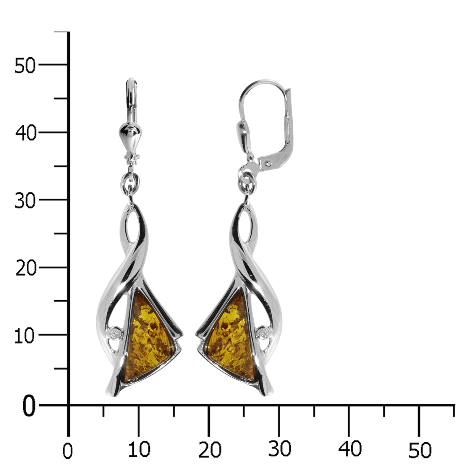 OSTSEE-SCHMUCK Paar Ohrhänger »- Naya - Silber 925/000 - Bernstein/Zirk.«