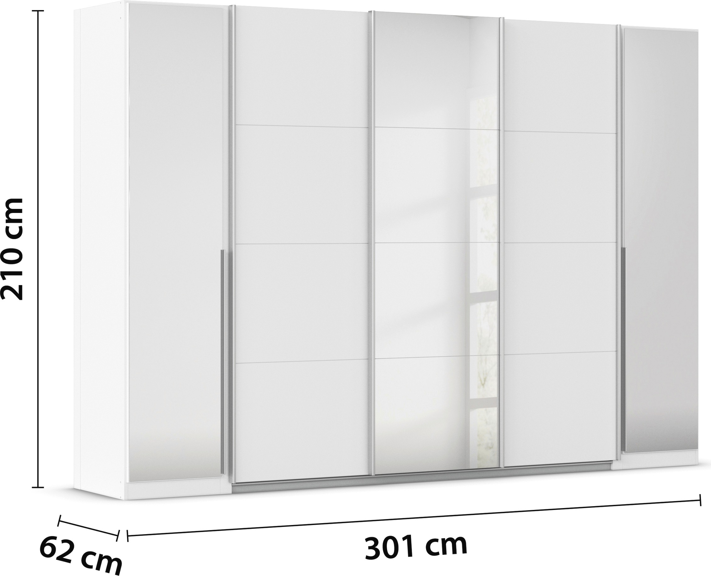 rauch Schwebetürenschrank »Agordo«, (im angesagten Mix aus Dreh- und Schwebetüren), optional mit Spiegel und zwei Griff-Farben MADE IN GERMANY