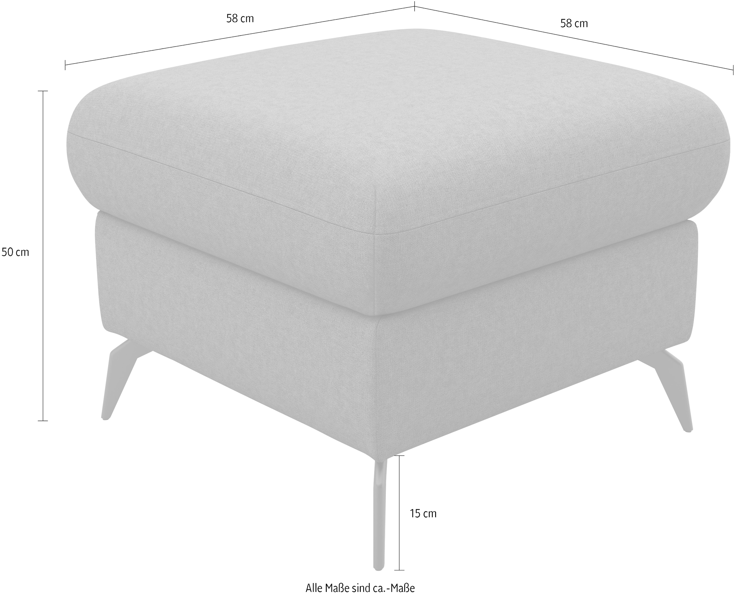 Home affaire Polsterhocker »Rochelle«, (1 St.), moderne 15 cm Metallfüße