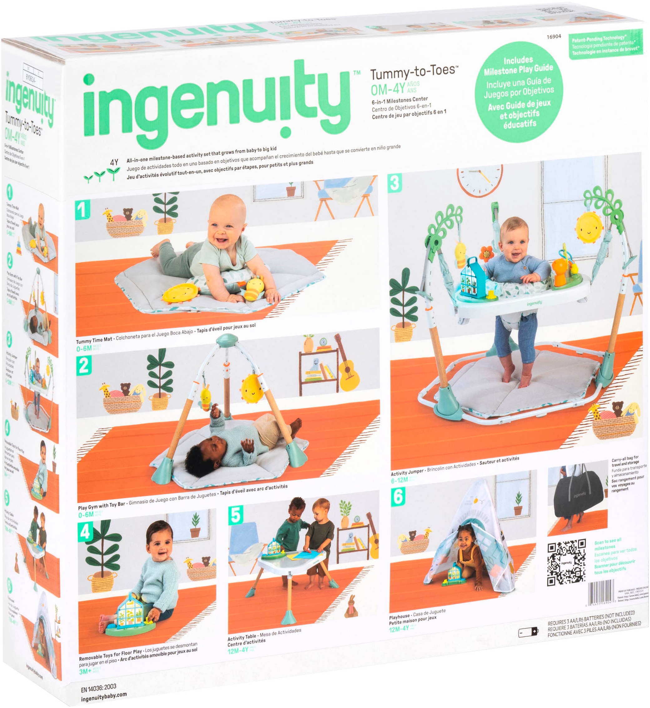 ingenuity Spielcenter »Tummy to Toes™ 6-in-1 Milestones Center«, mit Licht und Sound