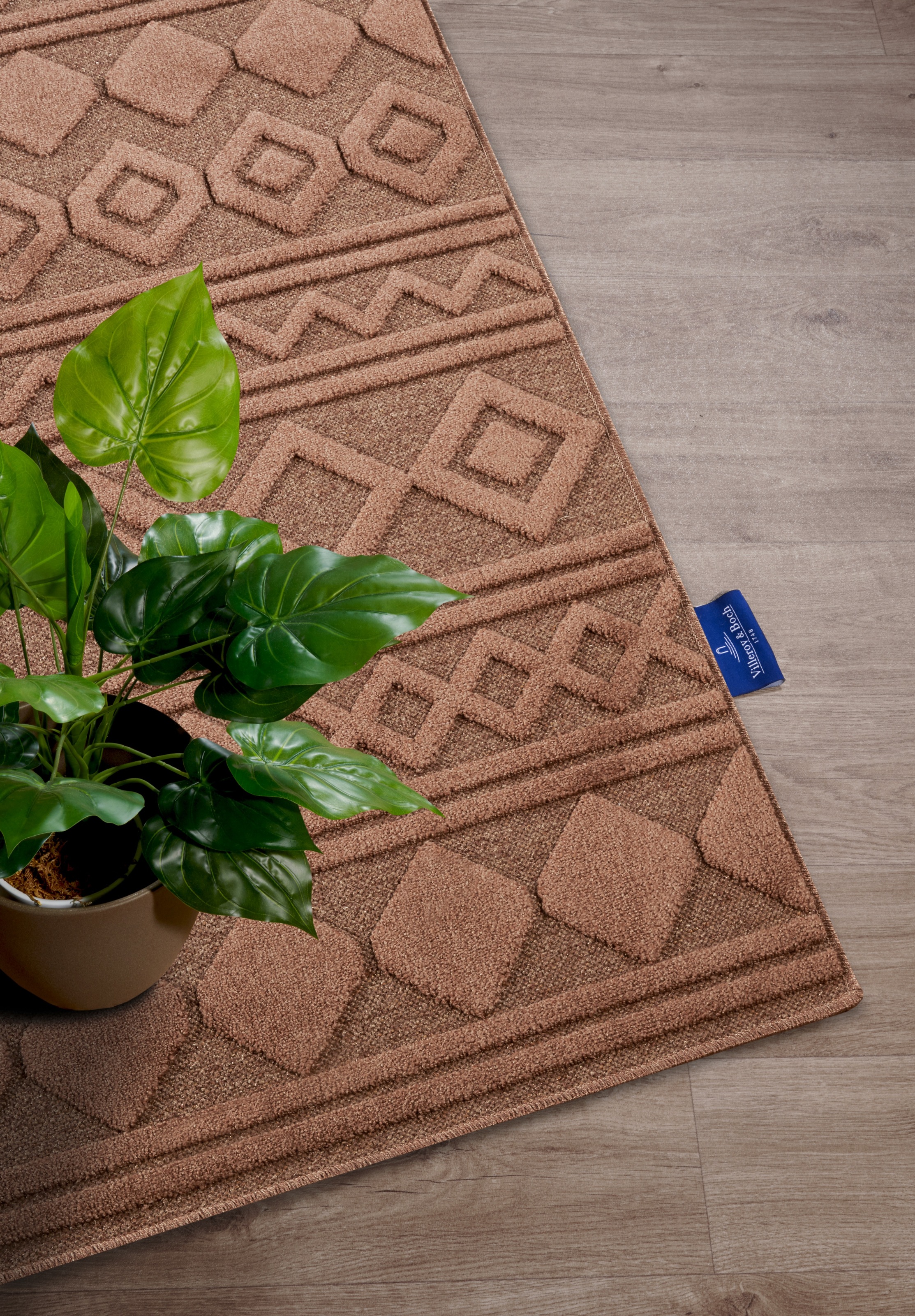 Villeroy & Boch Teppich »Catherine«, rechteckig, 5,5 mm Höhe, Wohnzimmer, Schlafzimmer, Modern, Hoch-Tief Effekt, Flur