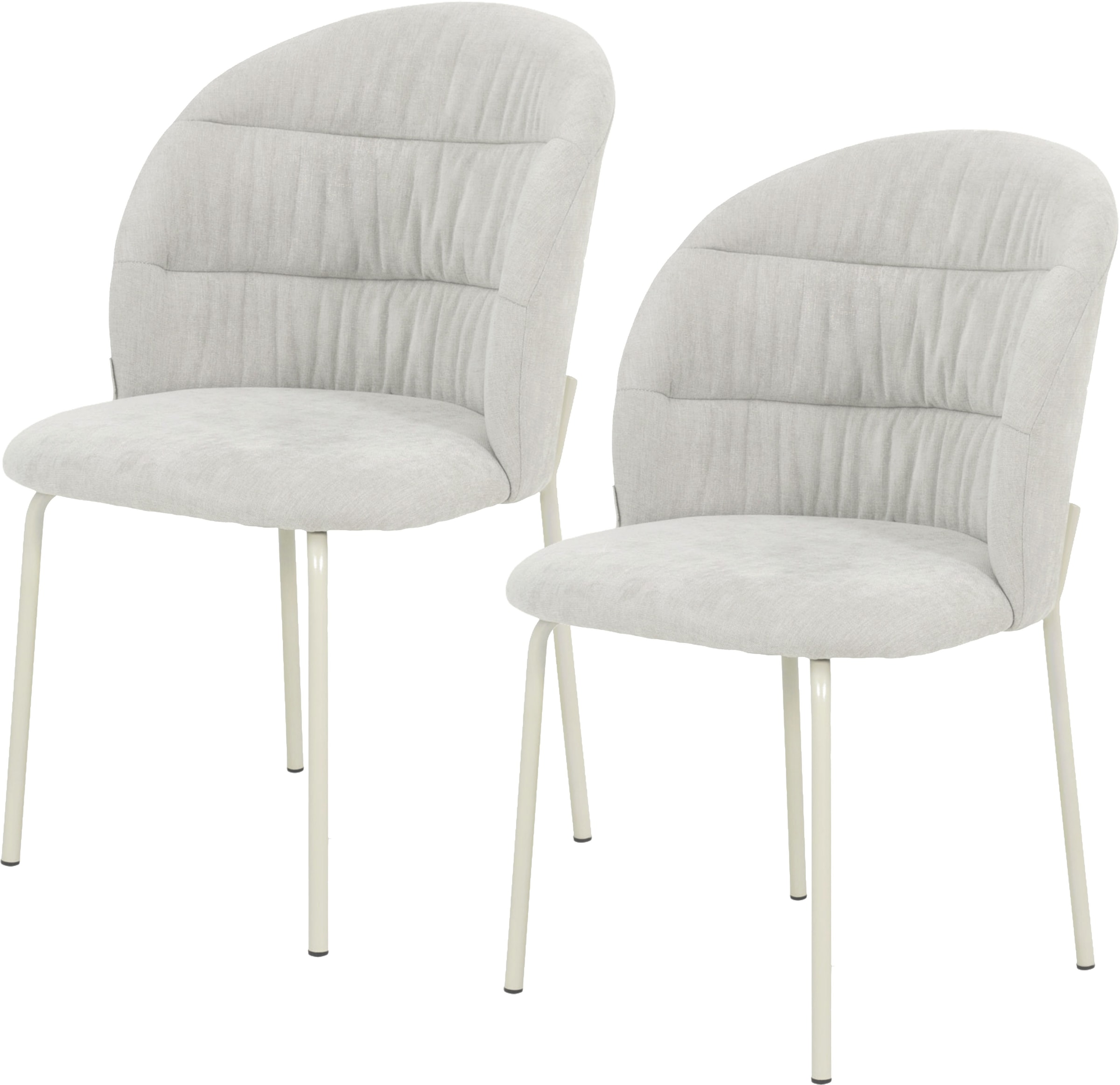 TOM TAILOR HOME 4-Fußstuhl »LEAF CHAIR«, (Set), 2 St., Chenille, 4-Fußgestell, Raffung in der Rückenlehne