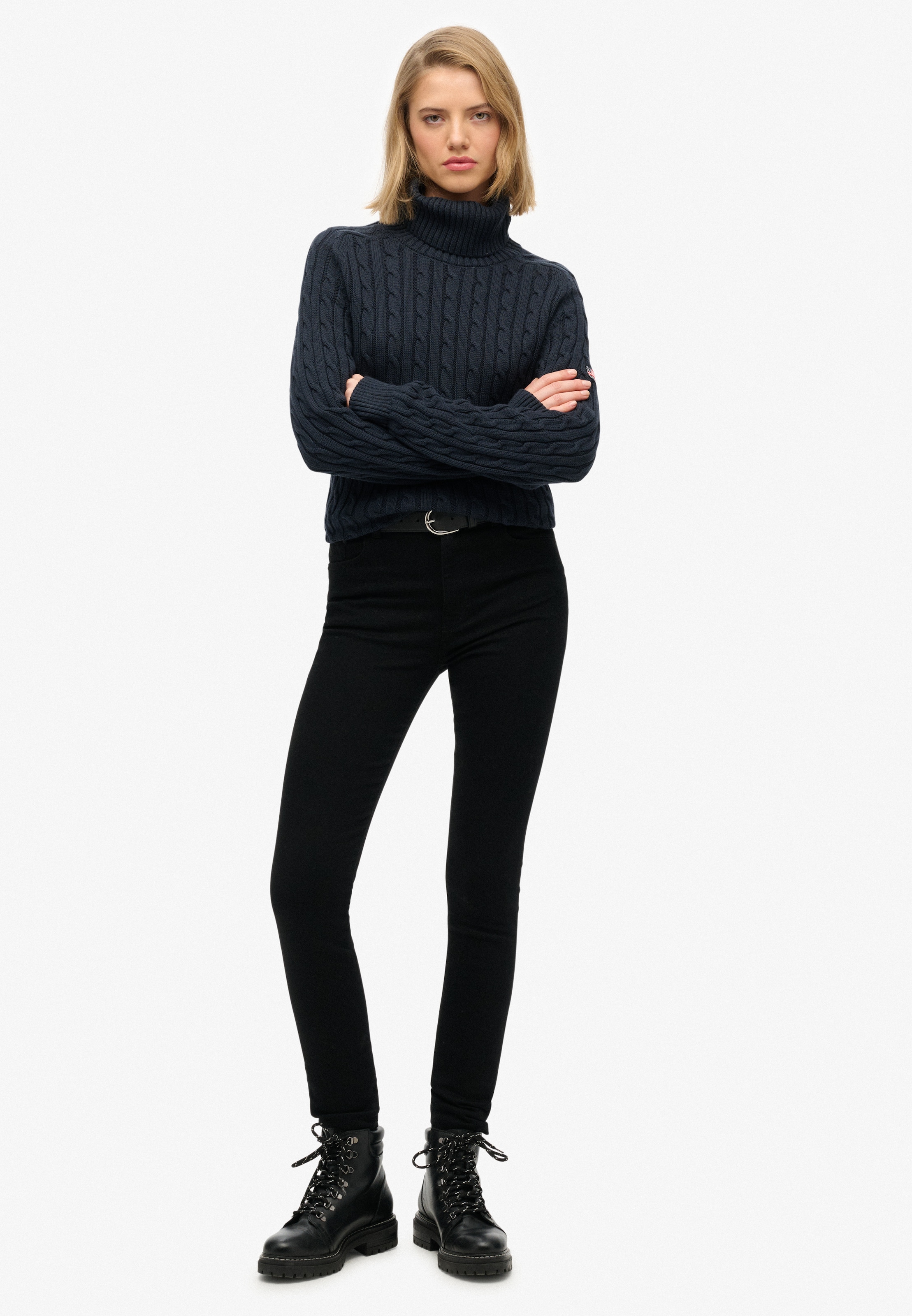Superdry Rollkragenpullover »SLOUCHY CABLE ROLL NECK« Baumwolle, loose fit