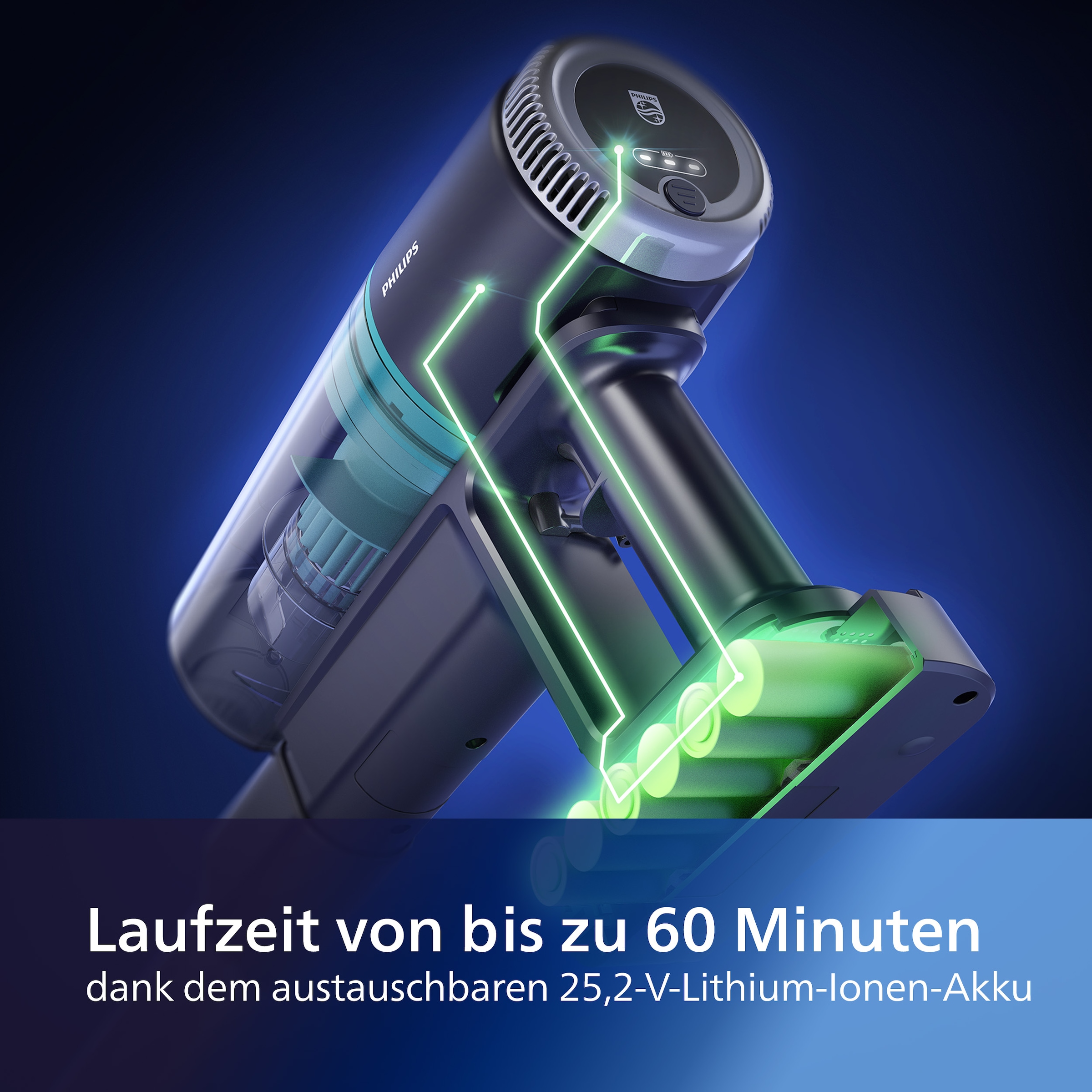 Philips Akku-Hand-und Stielstaubsauger »XC3031/01 3000 Series«, mit  LED-Düse und digitalem Motor, bis zu 60 Minuten Laufzeit mit 3 Jahren XXL  Garantie
