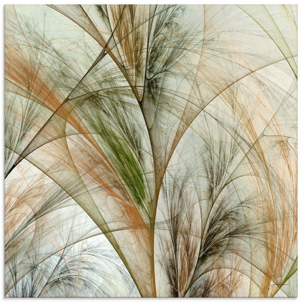Artland Glasbild »Fraktales Gras IV«, Gräser, (1 St.)