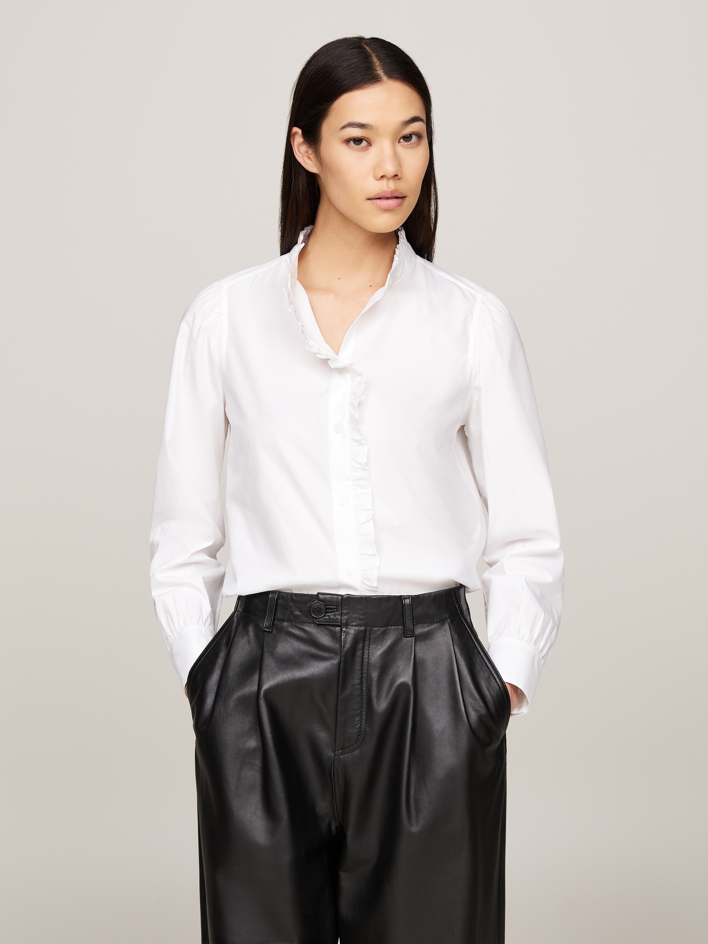 Shirtbluse »COTTON FRILL RELAXED SHIRT«, mit Rüschen