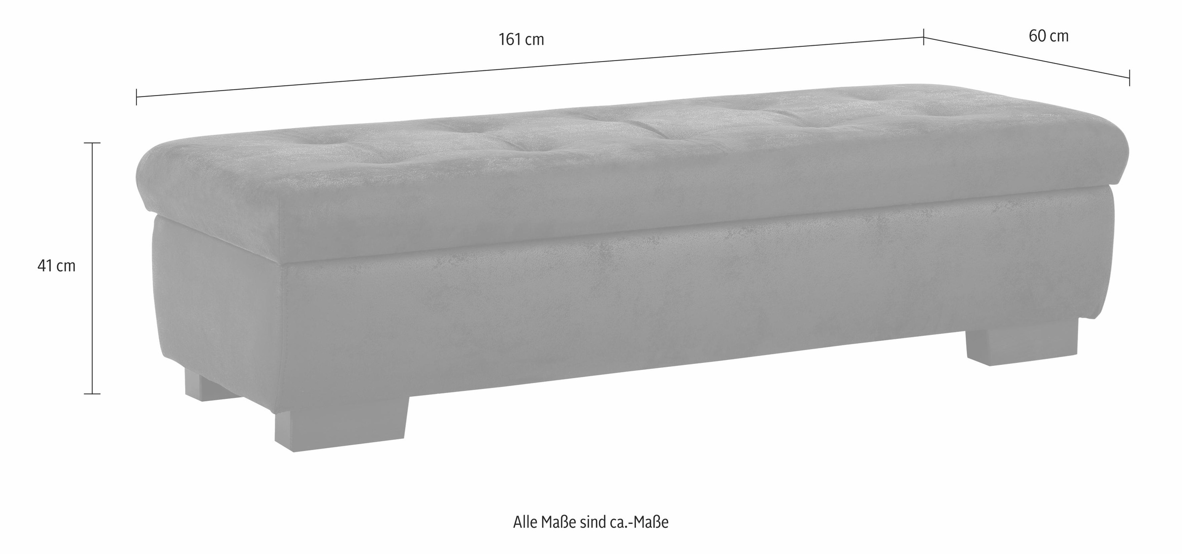 Home affaire Hocker »Bergen«, mit Staufach, 161 cm breit