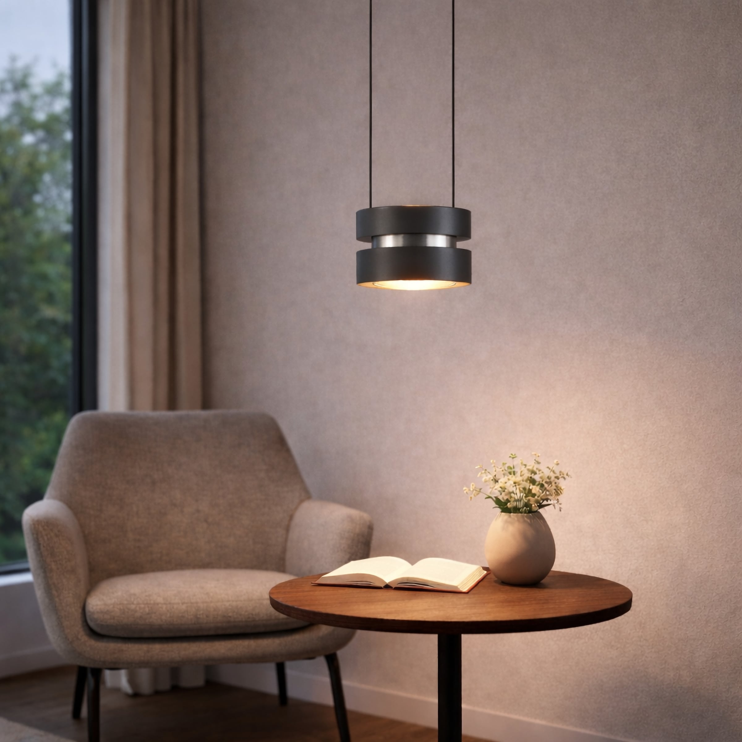 lumiCouture LED Pendelleuchte »Glow Sphere« LED-Modul 1 Stk. Warmweiß 2700 K, Up Downlight, Aluminium/Glas, schwarz