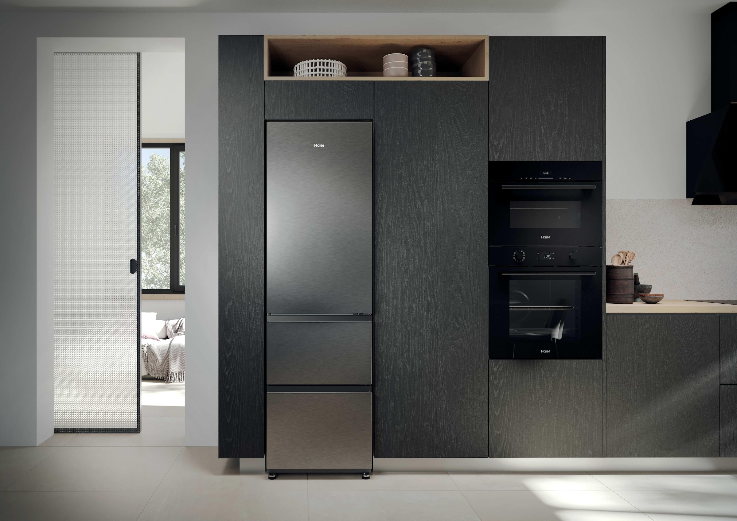 Haier Kühl-/Gefrierkombination »HTR3518ENMX« 185 cm hoch 54,5 cm breit Easy Access-Gefrierschubladen: Alles schnell gefunden