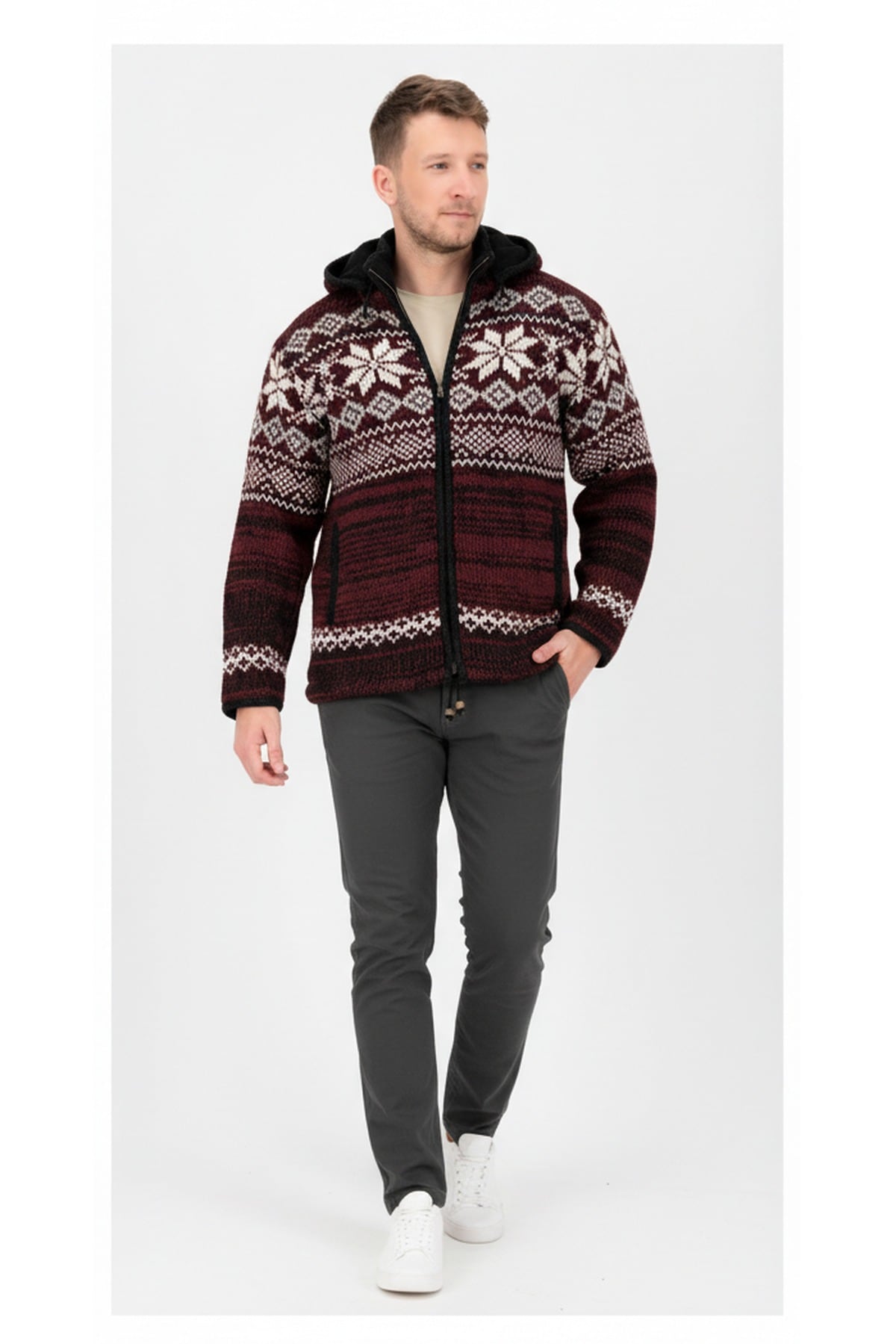 DEPROC Active Kapuzenfleecejacke »LHOTSE MEN II« mit Kapuze mit Kapuze und weichem Fleece gefüttert