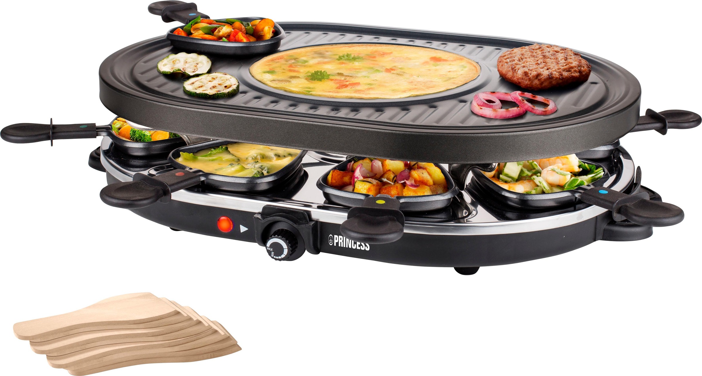 PRINCESS Raclette »162700 - Oval - 8 Pfannen«, 8 St. Raclettepfännchen, 1200 W,... kaufen