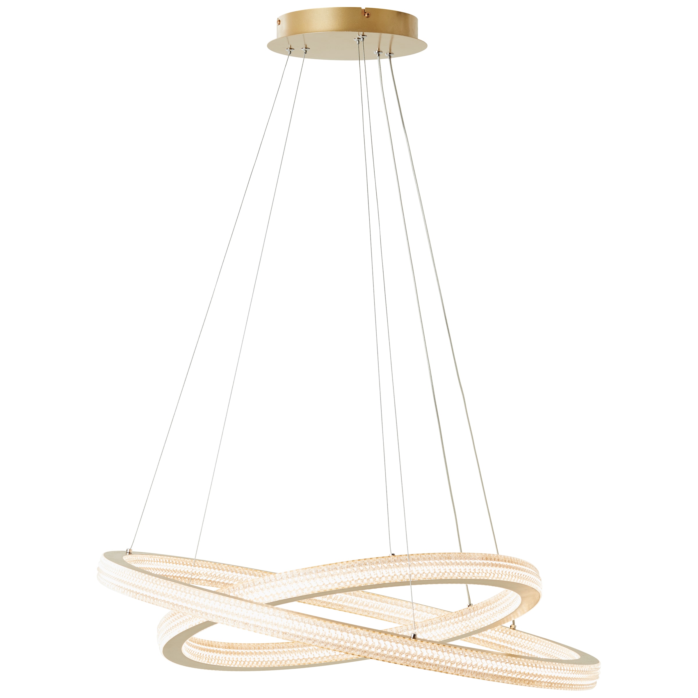 Brilliant LED Pendelleuchte »Calvi«, 11200 lm, Höhe 150 cm, Ø 80 cm, Aluminium/Kunststoff, goldfarben matt