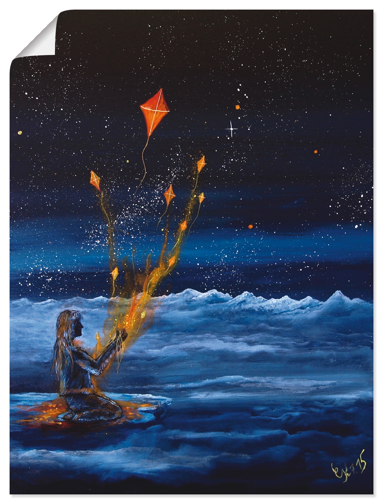 Artland Wandbild »Himmlische Drachen«, Dark Wandaufkleber versch. in St.), kaufen Raten als Leinwandbild, (1 Fantasy, oder Poster Alubild, auf Größen