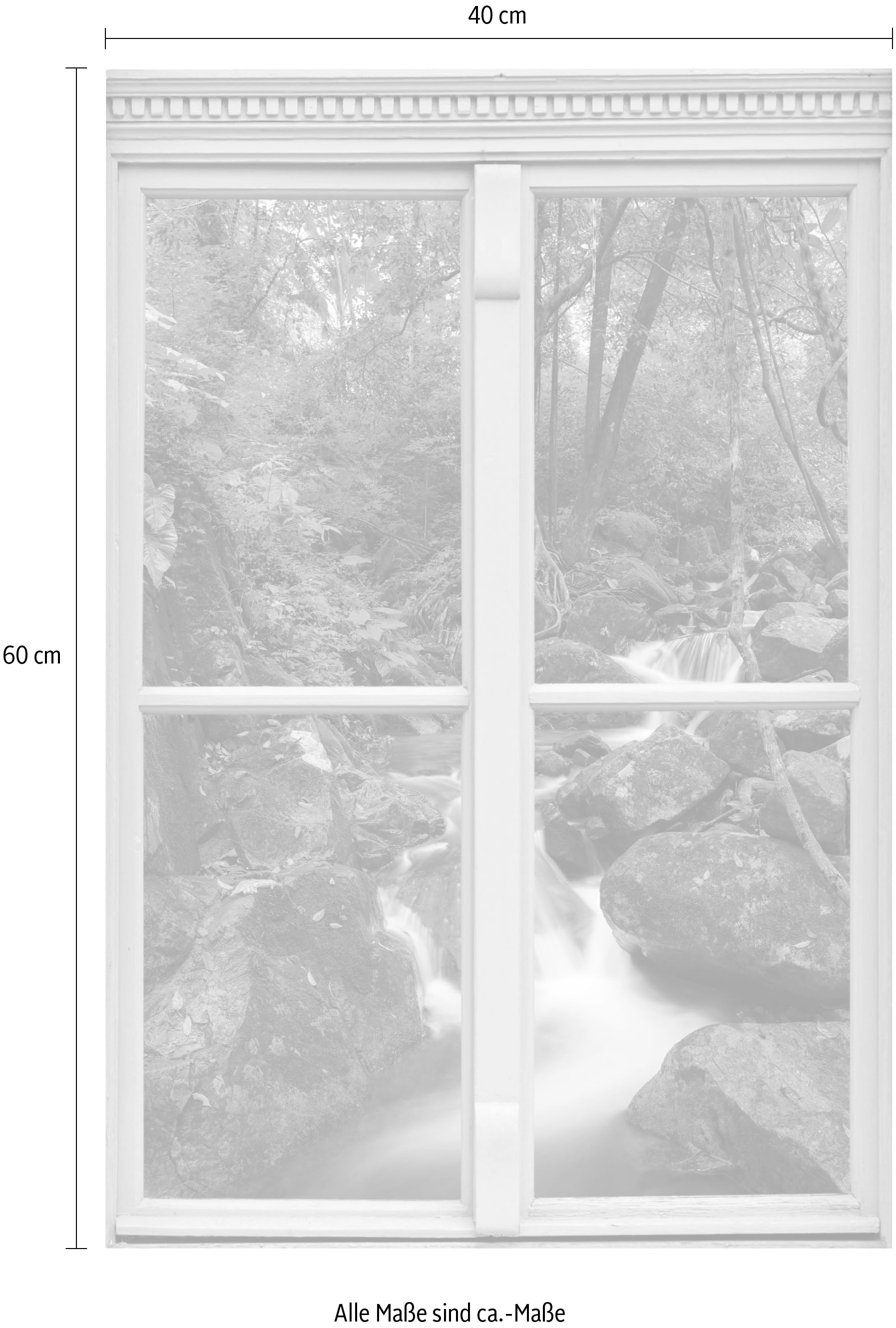 queence Wandsticker »Bach« Wandsticker, Wandbild, selbstklebend, 3D, Fenster