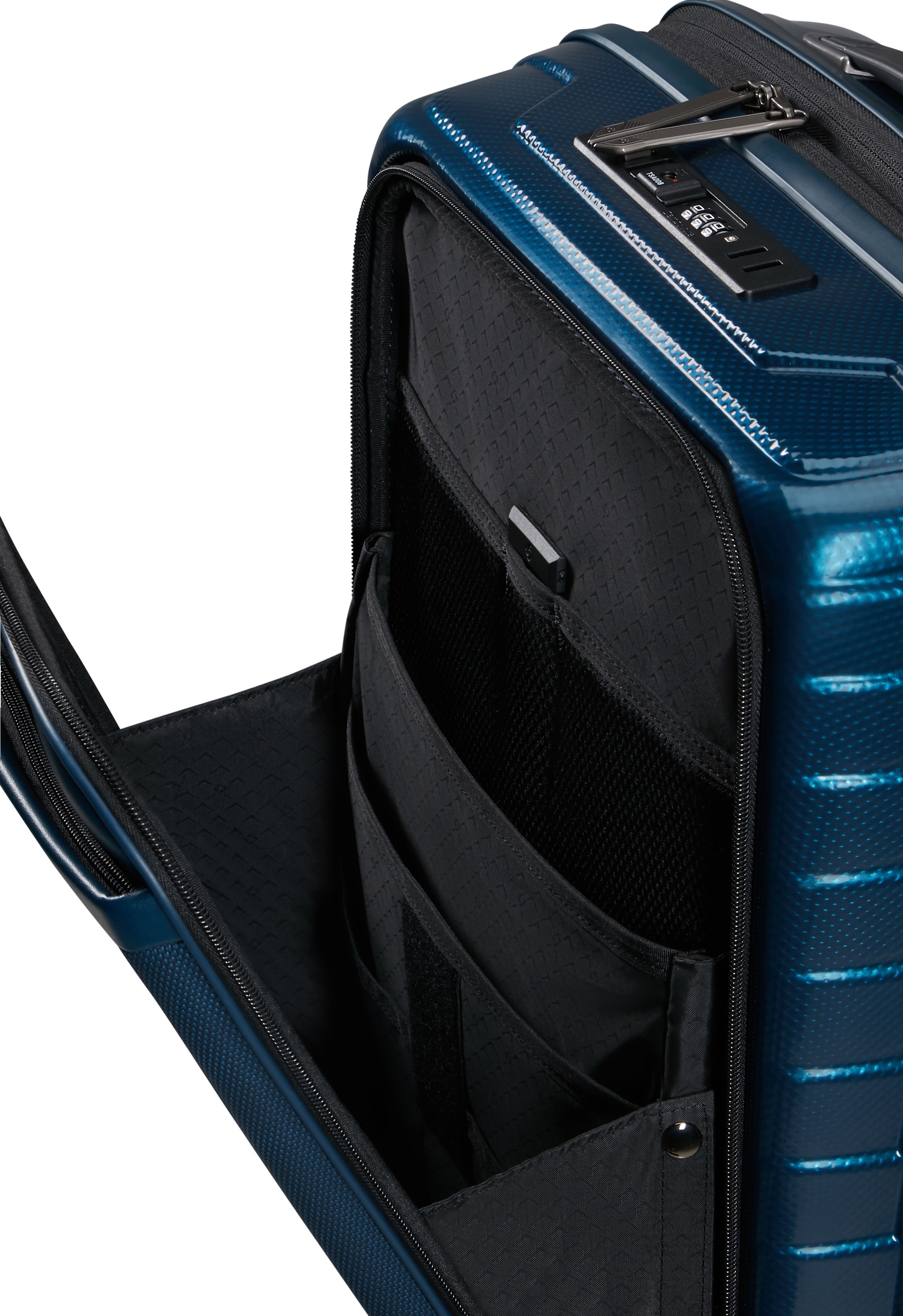 Samsonite Hartschalen-Trolley »PROXIS 55 EXP easy access«, 4 Rollen, Handgepäck Hartschalenkoffer Volumenerweiterung Laptopfach