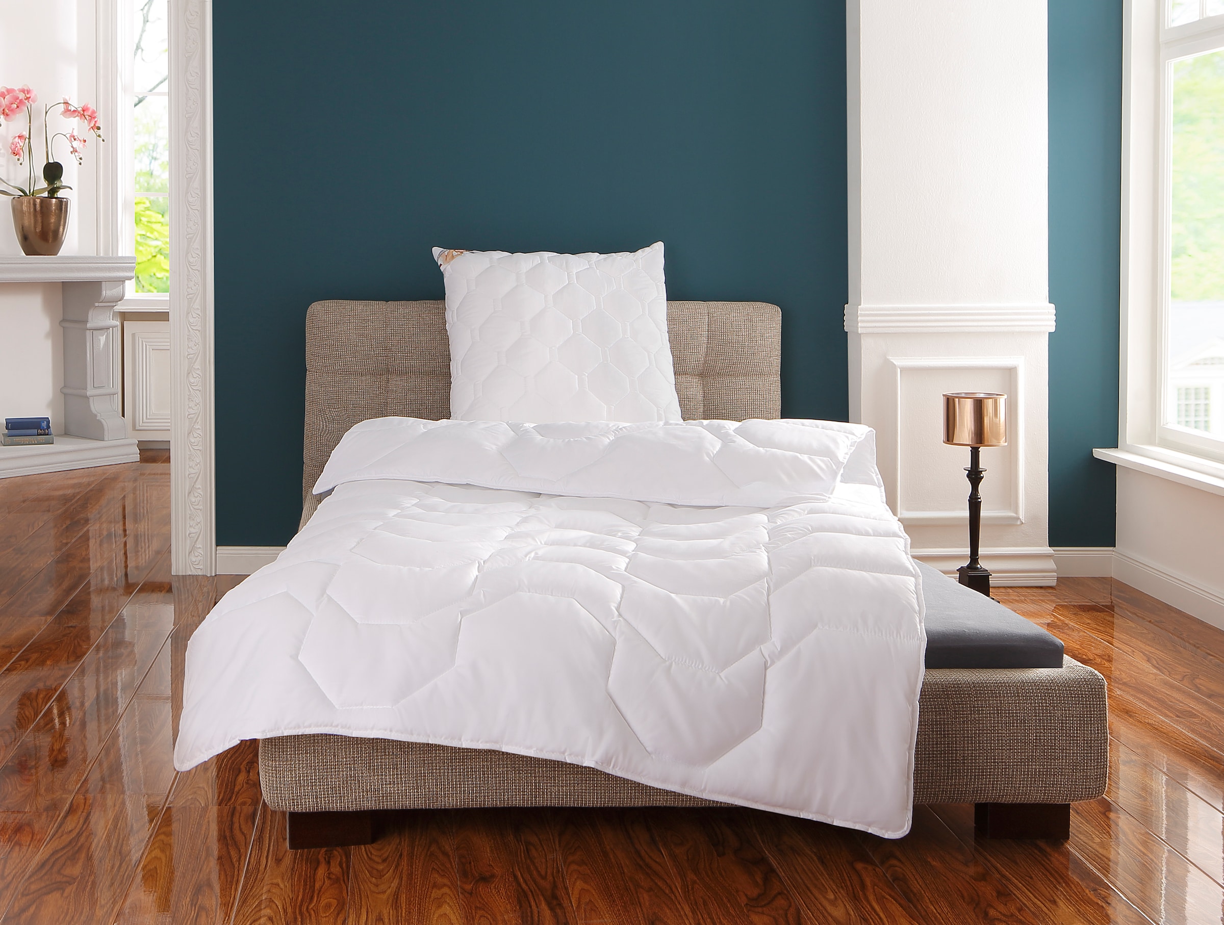 OTTO home Microfaserkissen »Rike Kopfkissen 40x80 cm, 80x80 cm« Füllung: Polyester Bezug: Polyester 1 Stk. tlg. Kissen mit sehr guter Atmungsaktivität und kochfest bis 95°C