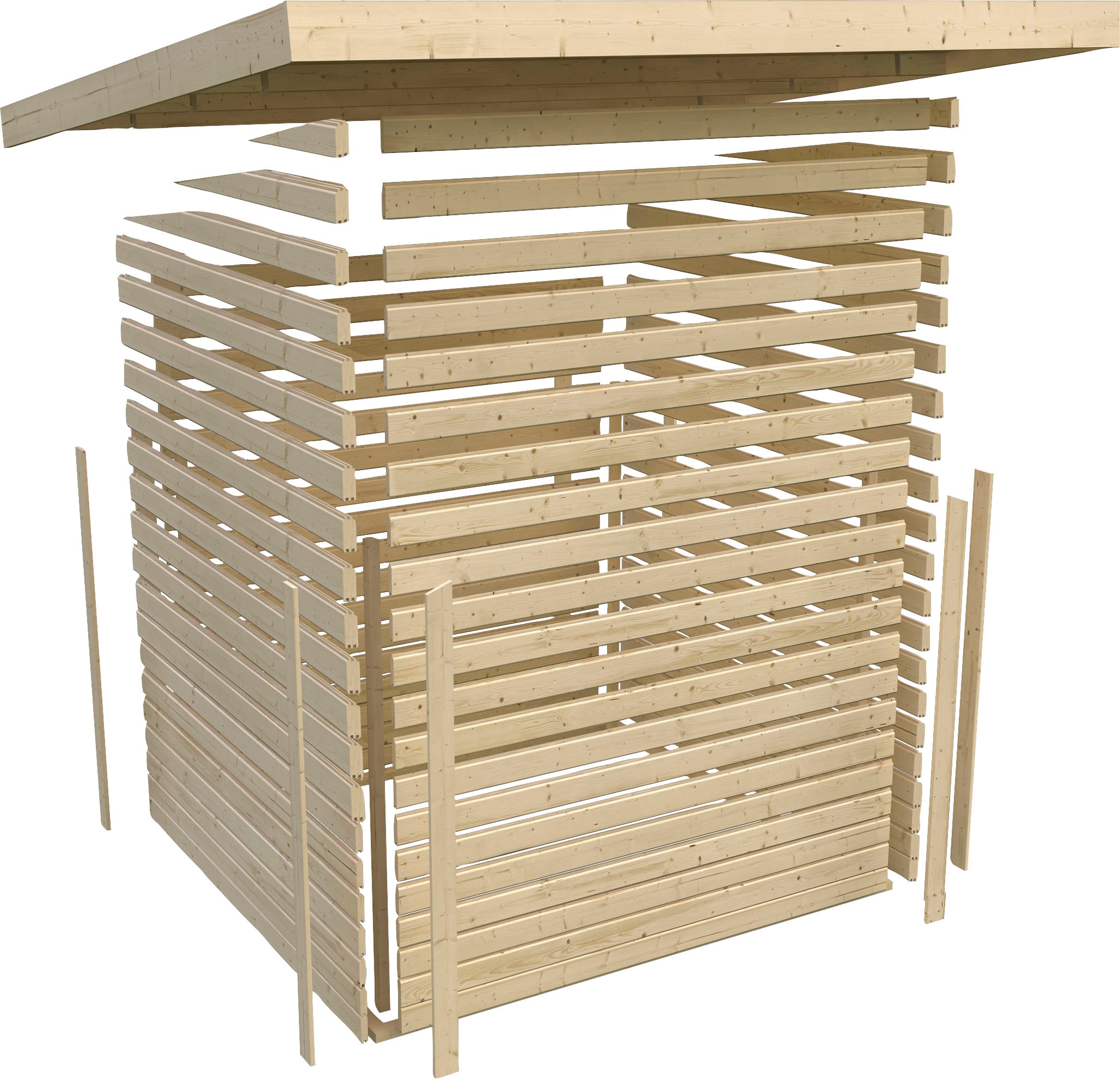 KONIFERA Saunahaus »Hagen«, naturbelassen, mit Ofen 9 KW externe Strg easy