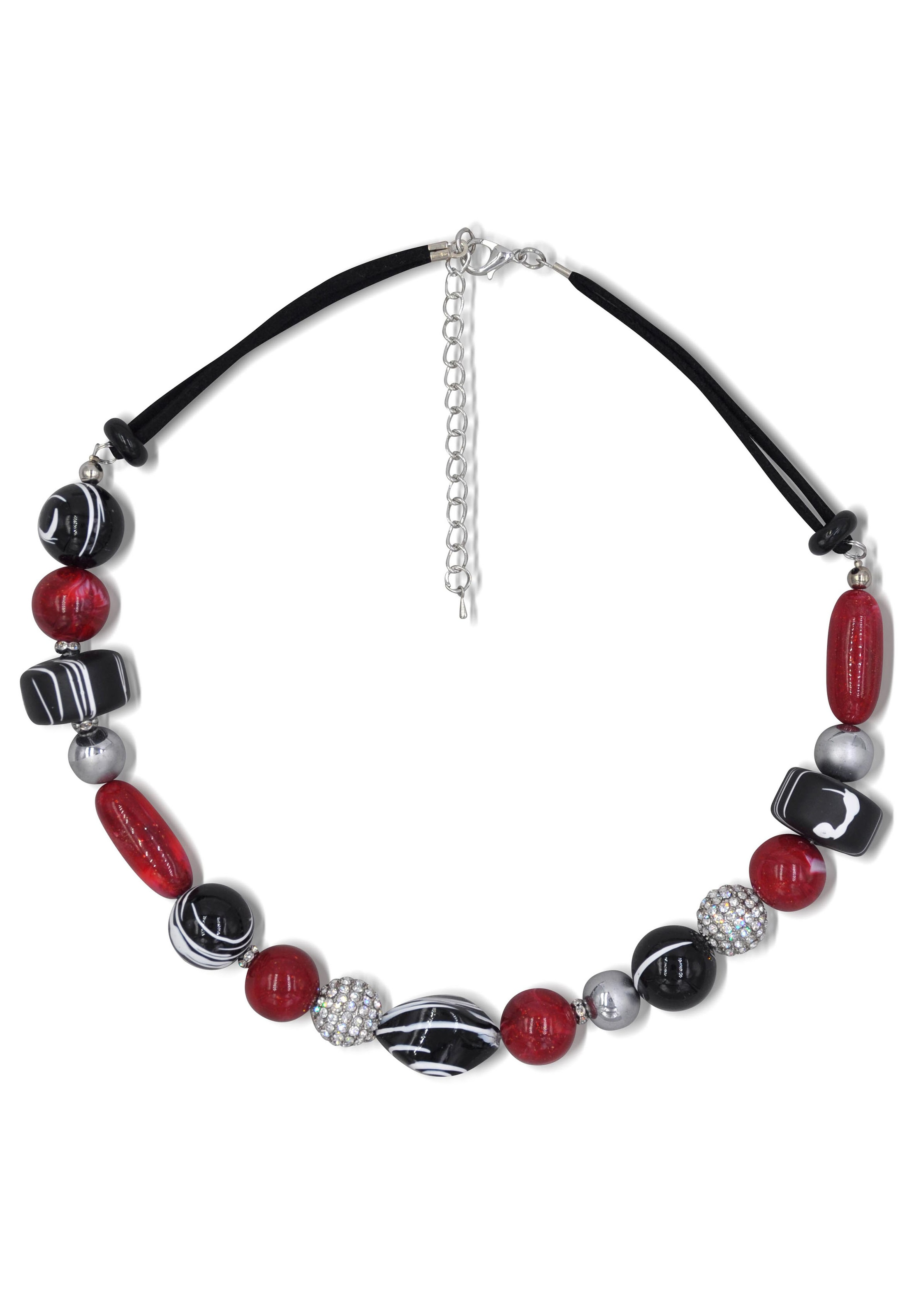 Firetti Collier »teilweise mehrreihig, rot, schwarz«, Made in Germany - mit Hämatit, Glasstein