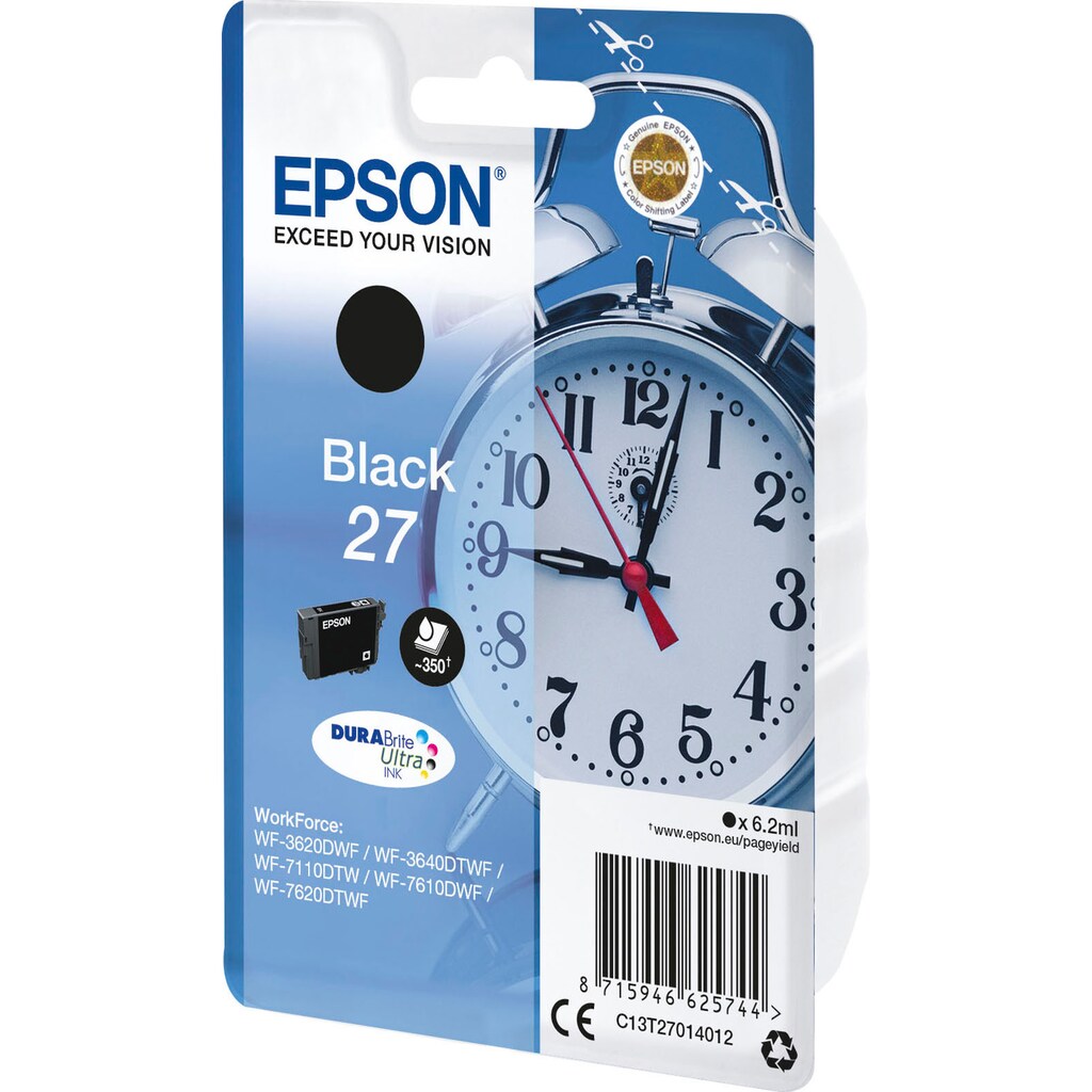 Epson Tintenpatrone »27«, original Druckerpatrone 27 schwarz T2701